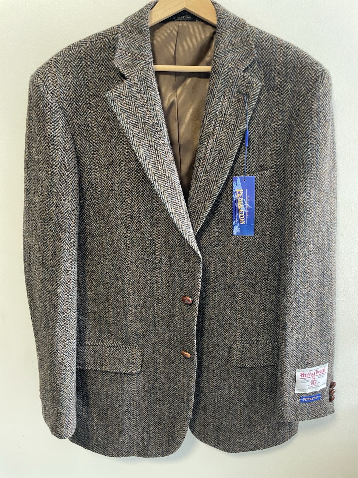 NWT PENDELTON HARRIS TWEED HERRINGBONE BLAZER SPORTS COAT SIZE 44L NWT PENDELTON HARRIS TWEED HERRINGBONE BLAZER SPORTS COAT SIZE 44L