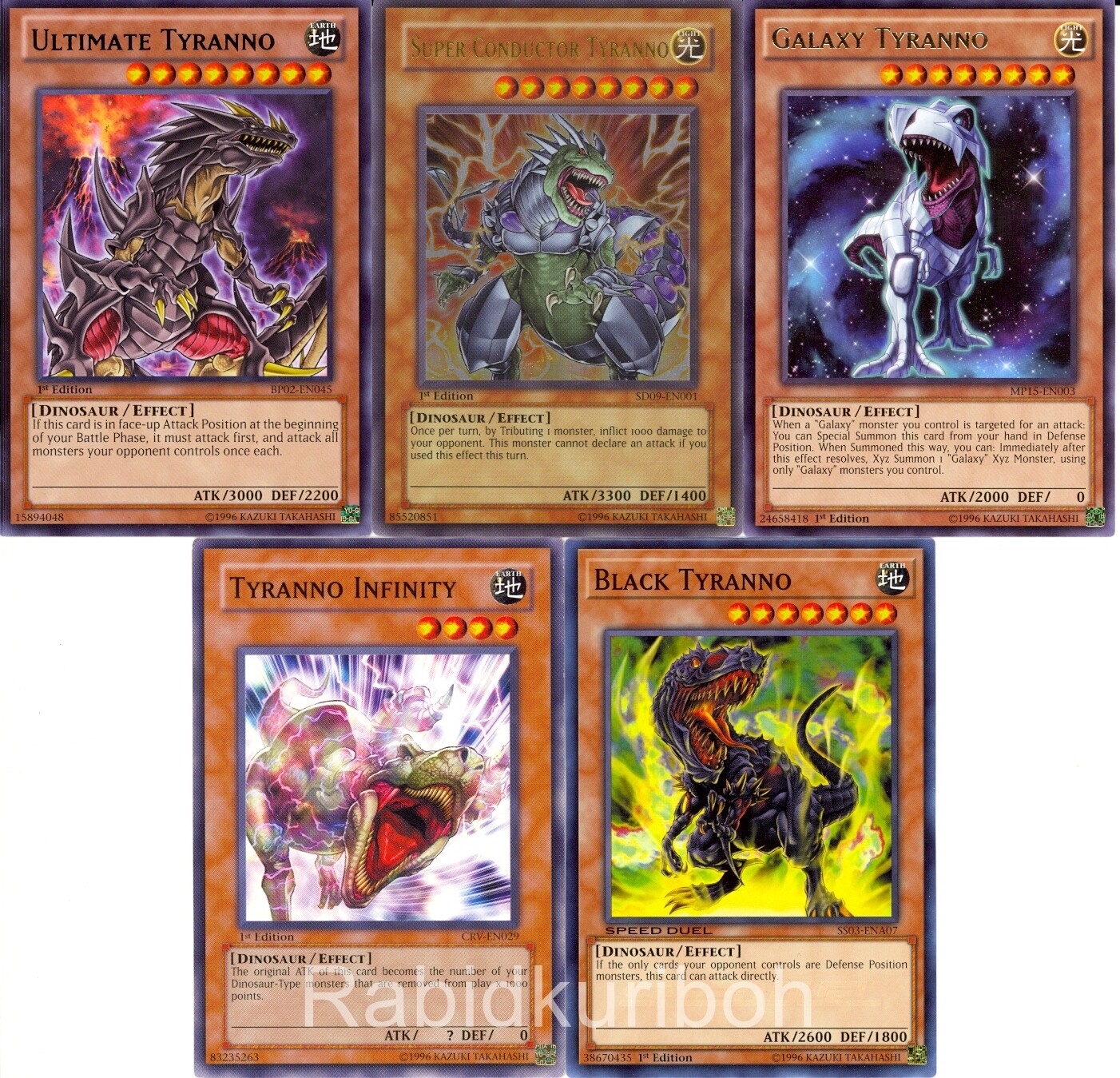 Yugioh Tyranno Dinosaur Set - Super Conductor Black Infinity Ultimate Galaxy