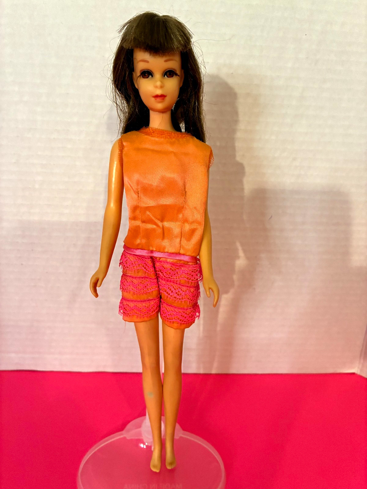 Francie Barbie Doll Brown Hair w/ Orange/Pink Outfit Francie Barbie Doll Brown Hair w/ Orange/Pink Outfit