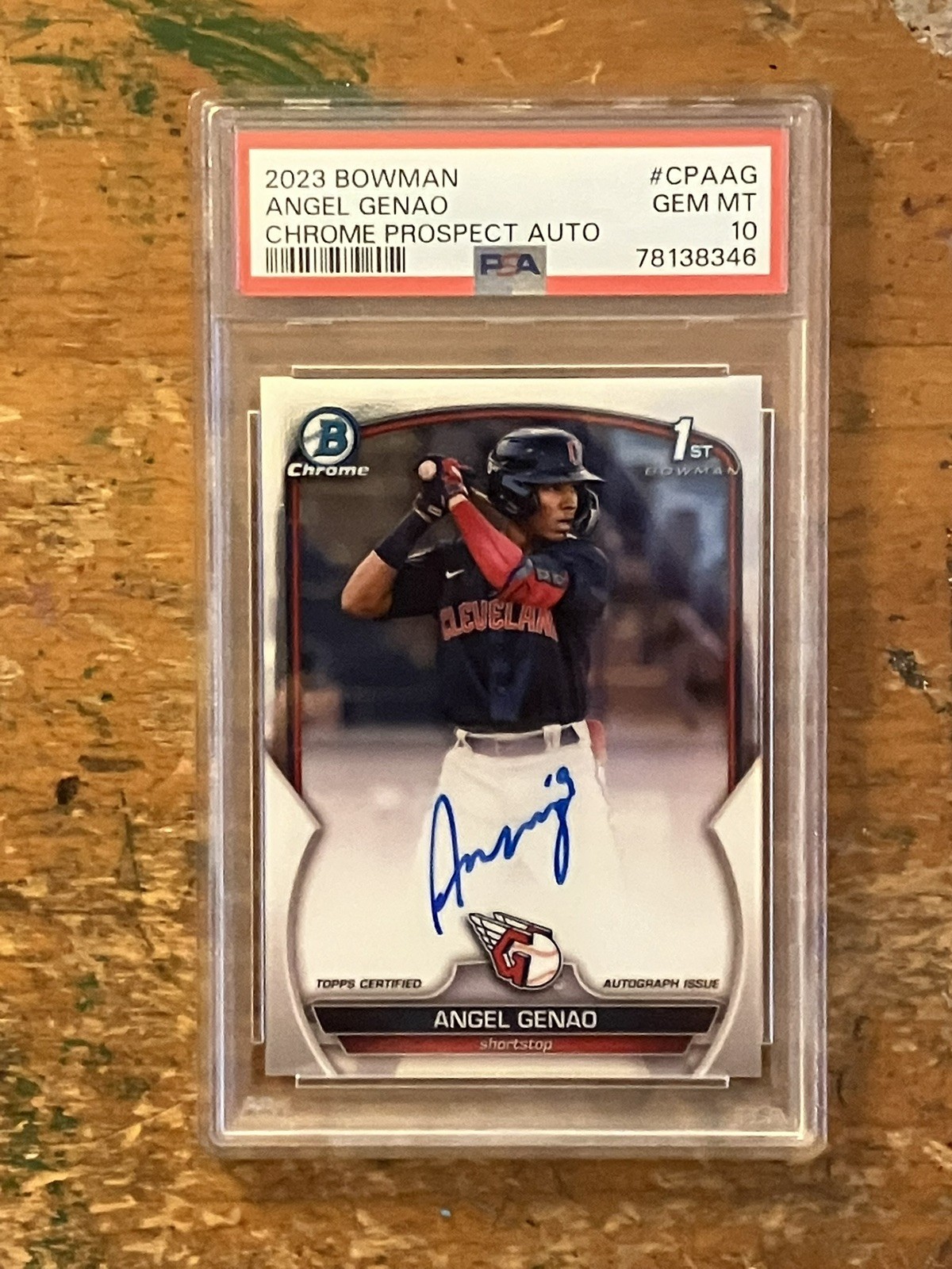 2023 Bowman 1st Chrome Prospect Angel Genao Auto - PSA 10 