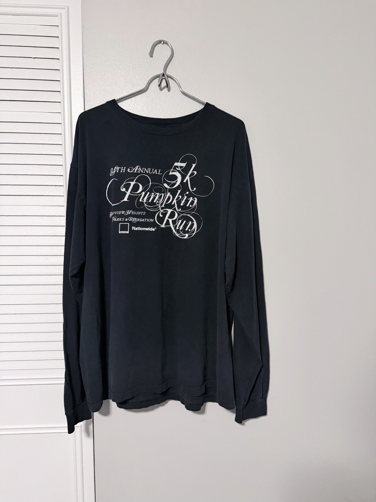 VTG Thrashed Marathon 5K Faded Grunge Long  Sleeve Shirt XL