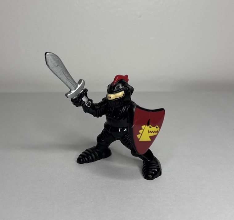 Vtg Fisher-Price Imaginext Black Knight + Sword - Great Adventures Castle 1994 Vtg Fisher-Price Imaginext Black Knight + Sword - Great Adventures Castle 1994