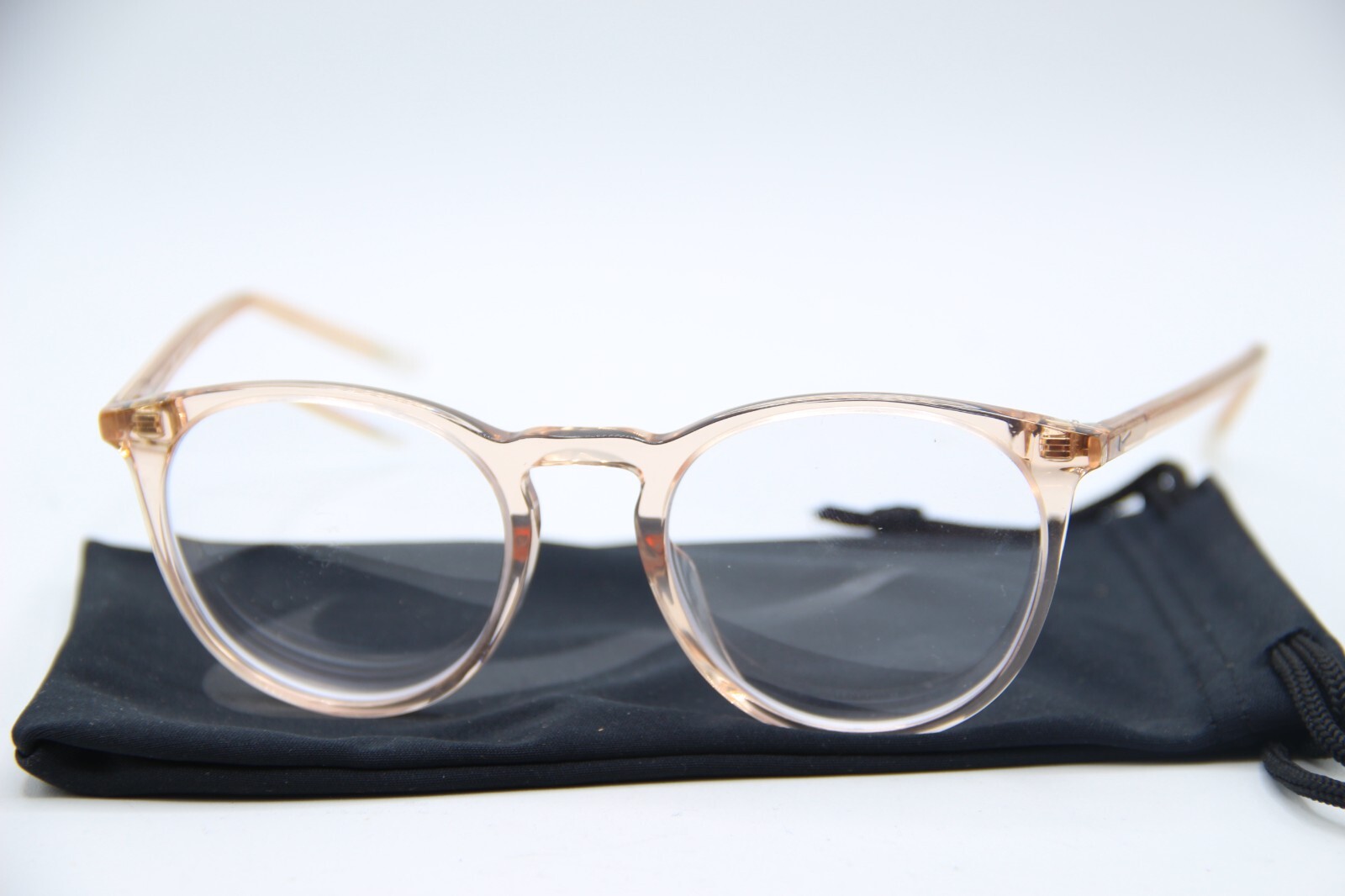 NIKE JUST DO IT 7251 830 CLEAR PEACH AUTHENTIC DESIGNER EYEGLASSES W/CASE 49-20