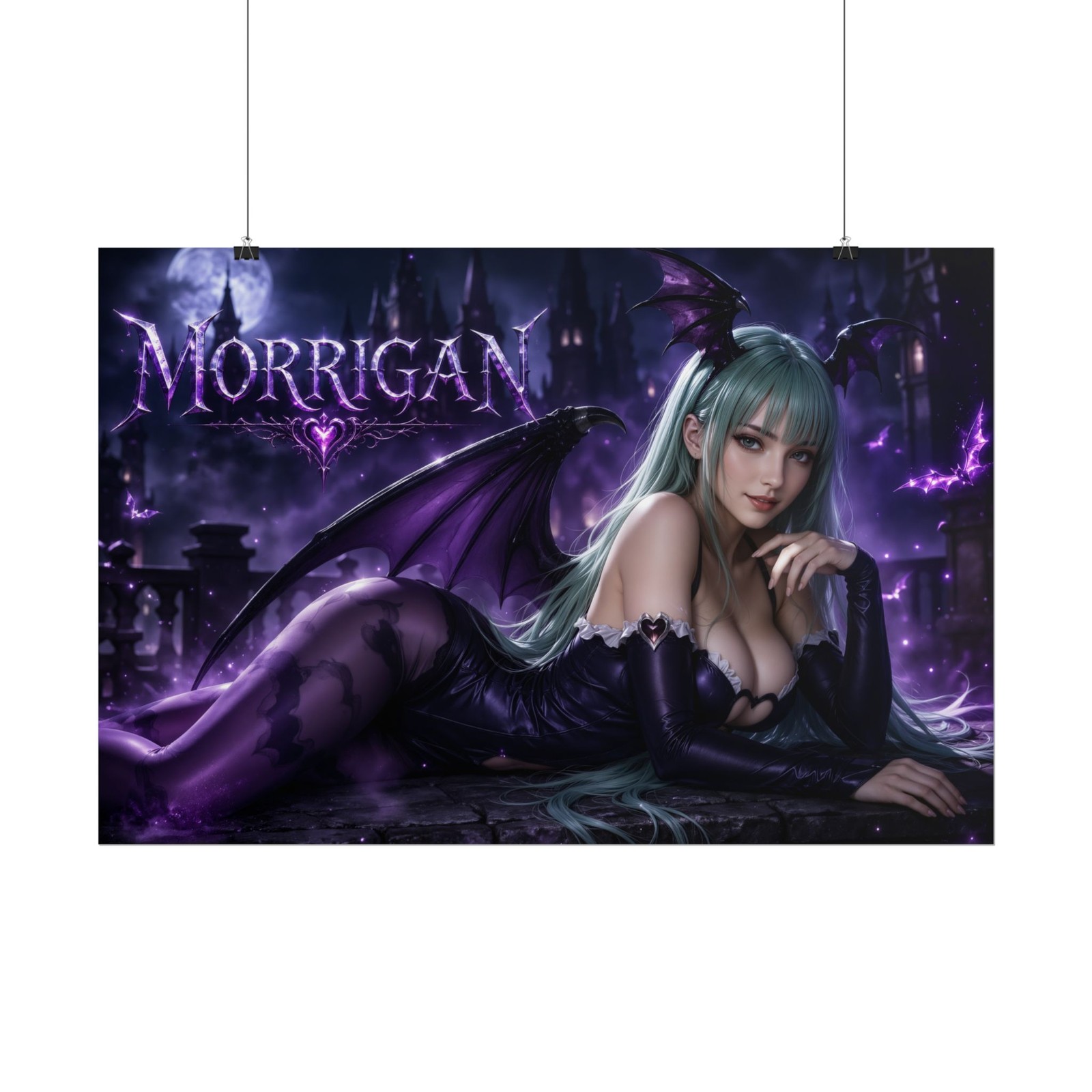 Morrigan Sexy Succubus Poster Hot Fantasy Woman Gothic Anime Wall Art Decor Gift