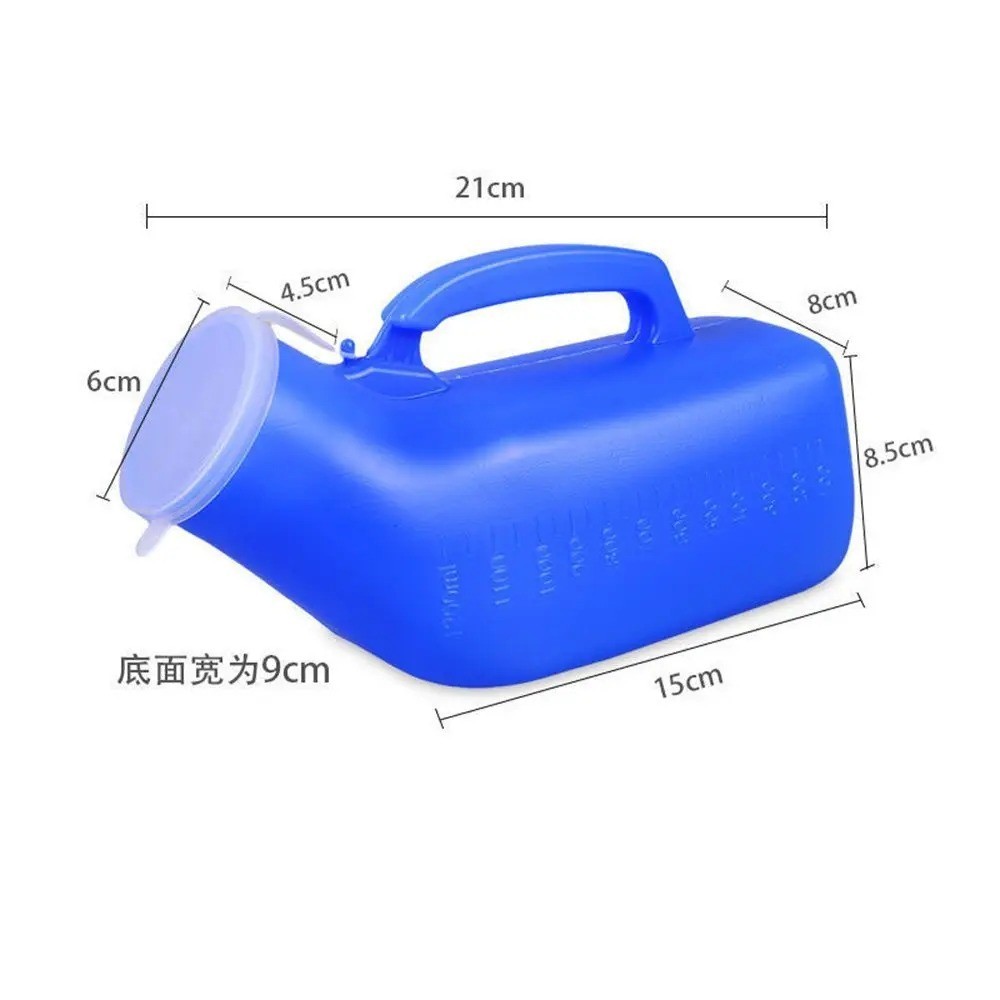 Male Urinal Bottle 1200ML Blue with Lid Spill-Proof Portable Pee Bottle