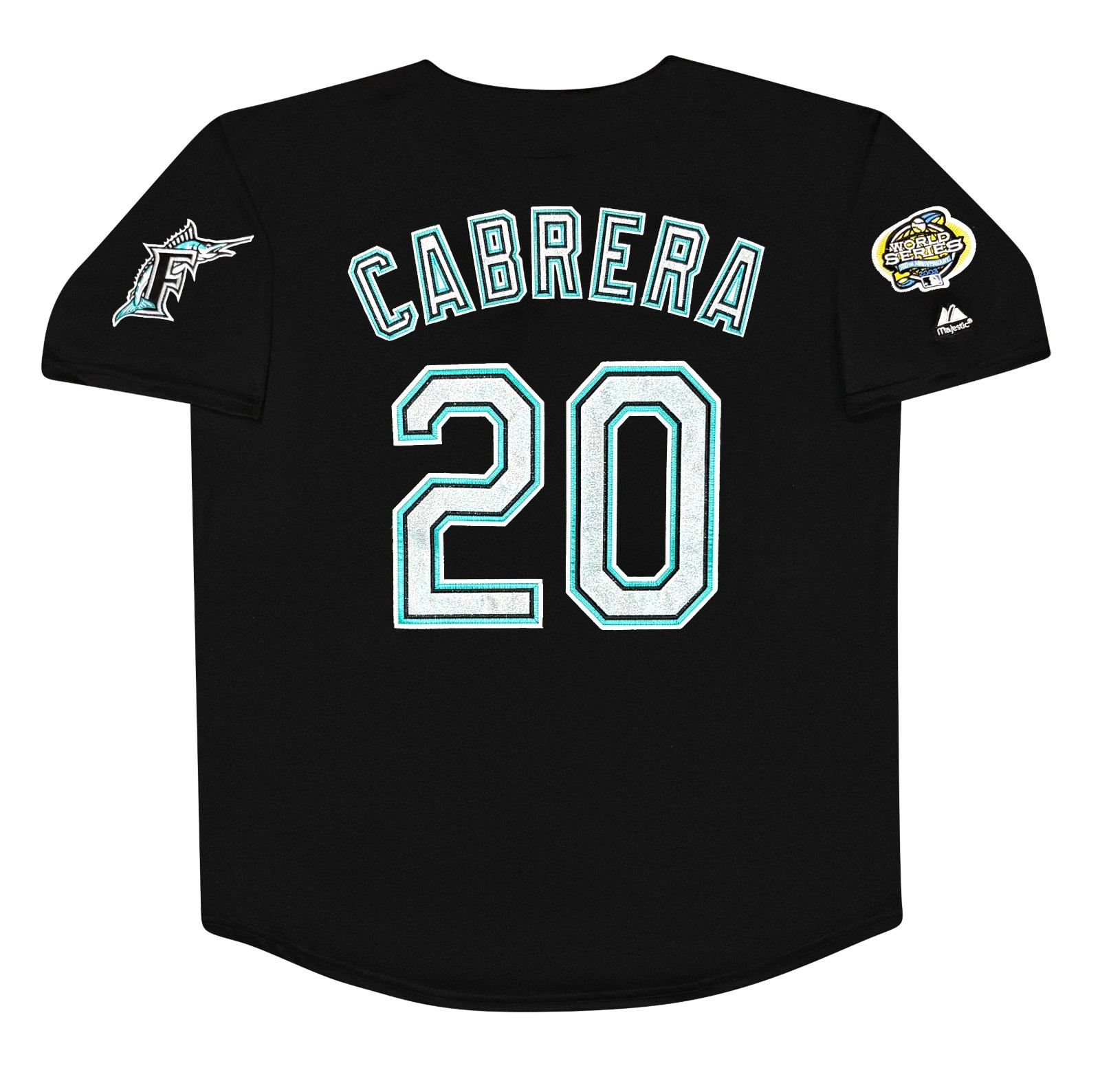 Miguel Cabrera 2003 Florida Marlins Alternate Black Men's World Series Jersey Miguel Cabrera 2003 Florida Marlins Alternate Black Men's World Series Jersey