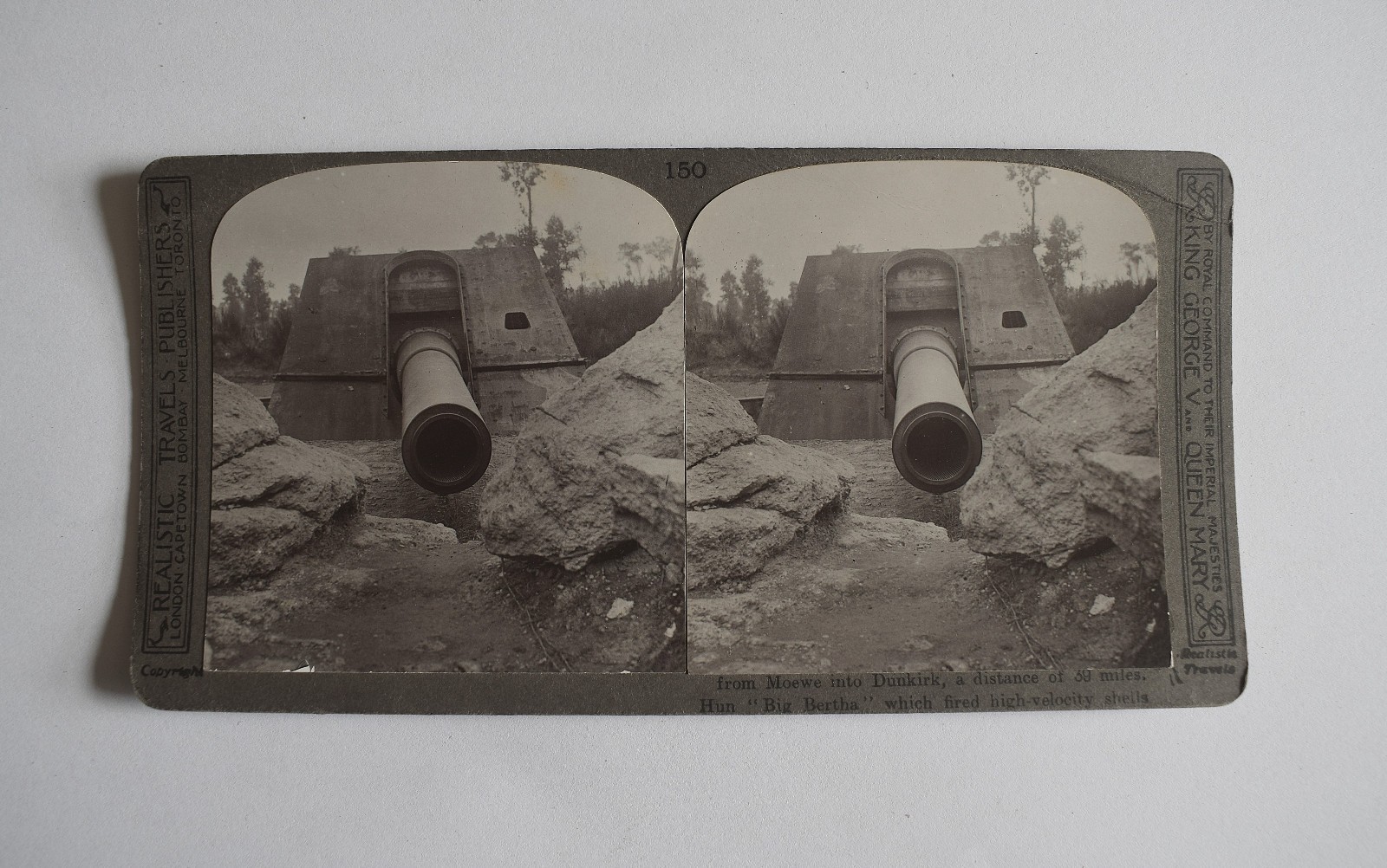 WW1 Stereoview A GERMAN BIG BERTHA ARTILLERY GUN C1918 Photograph 3D WW1 Stereoview A GERMAN BIG BERTHA ARTILLERY GUN C1918 Photograph 3D
