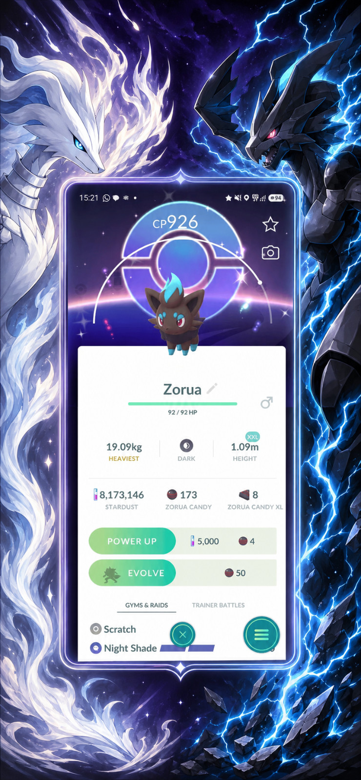 Zorua shiny BG XXL