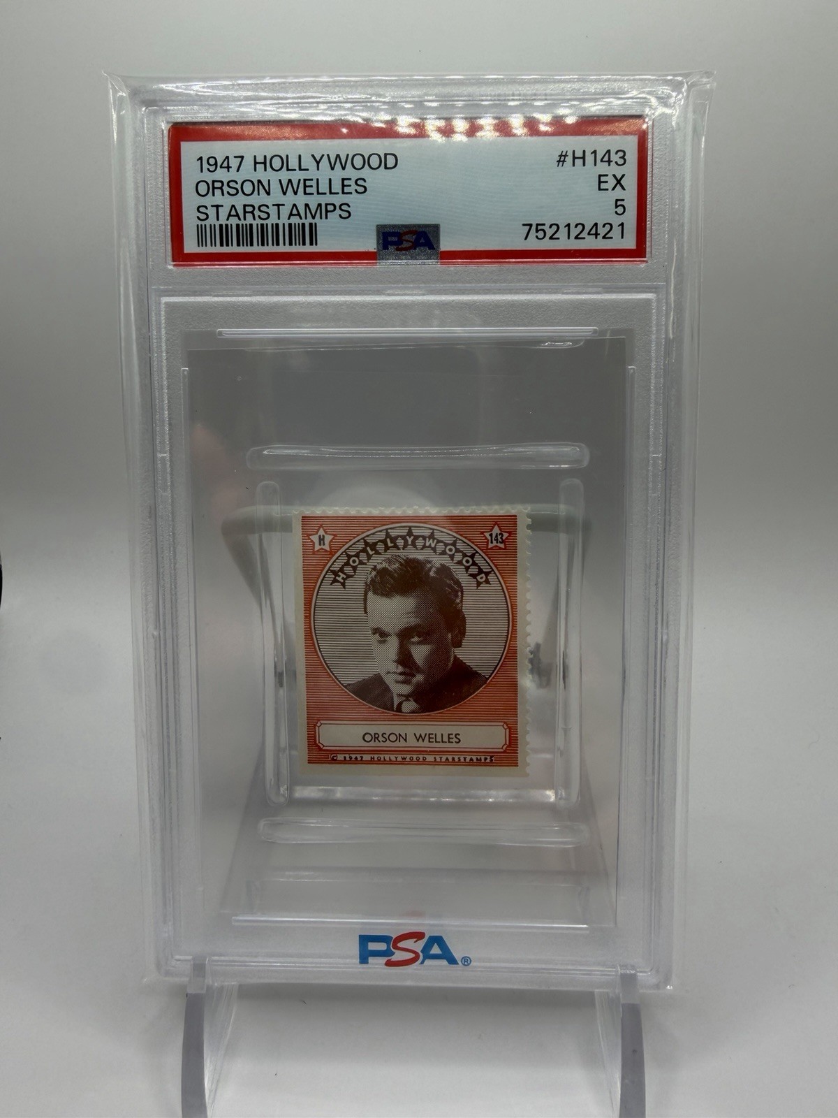 1947 Hollywood Starstamps Orson Welles #H143 Vintage Stamp PSA 5 EX Citizen Kane