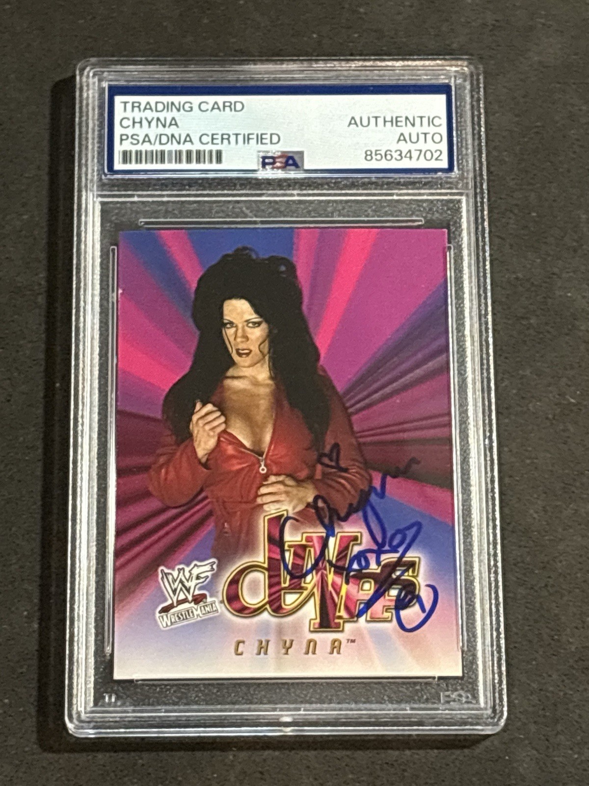 CHYNA 2001 FLEER WWF WRESTLEMANIA SIGNED AUTOGRAPHED CARD PSA/DNA CERTIFIED CHYNA 2001 FLEER WWF WRESTLEMANIA SIGNED AUTOGRAPHED CARD PSA/DNA CERTIFIED