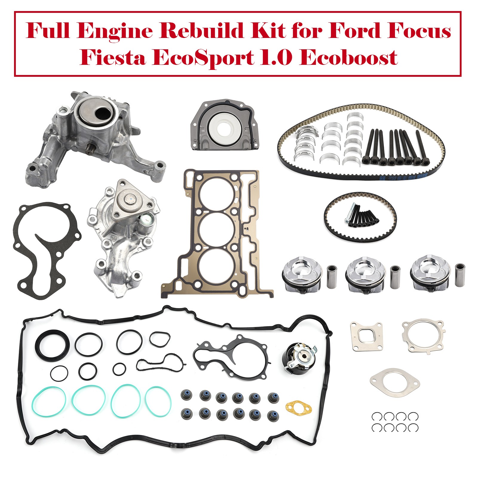Full Engine Rebuild Kit Fit for Ford Focus Fiesta EcoSport 1.0 Ecoboost USA