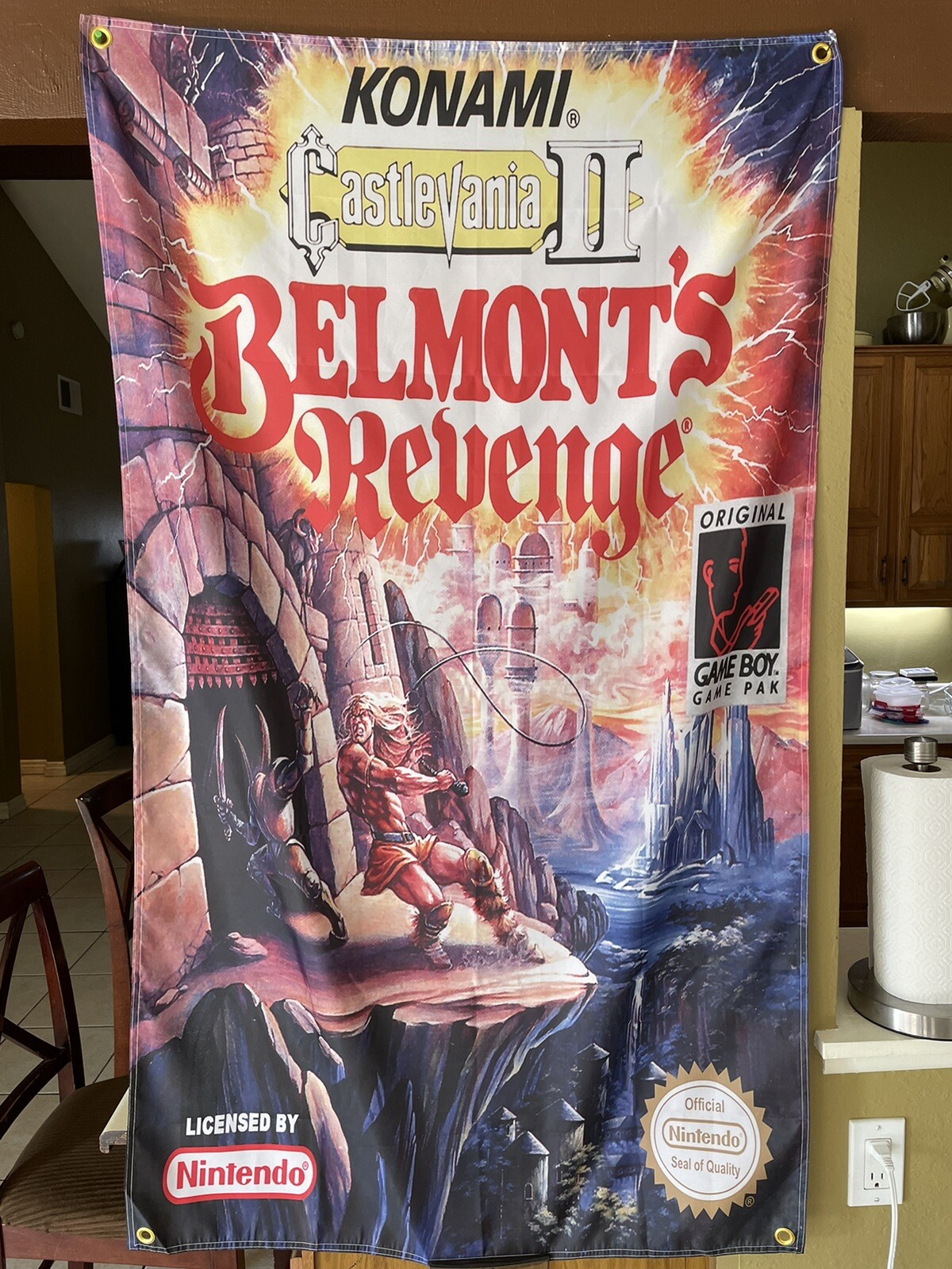 Castlevania II Belmont's Revenge Nintendo Game Boy Boxart 5' Flag Poster 1991 Castlevania II Belmont's Revenge Nintendo Game Boy Boxart 5' Flag Poster 1991