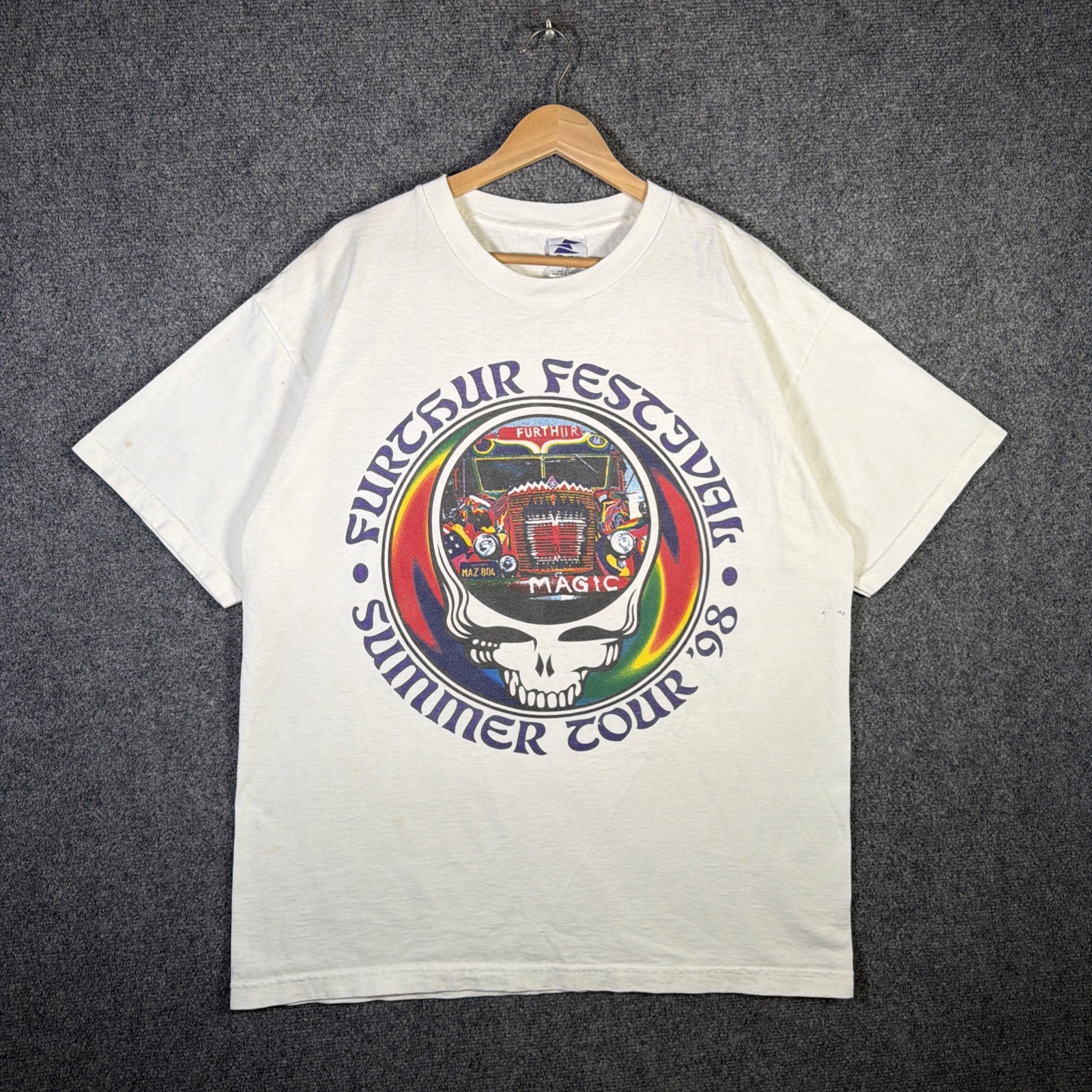 Vintage Grateful Dead Shirt XL 90s 1998 Furthur Festival Fractal Rusted Root