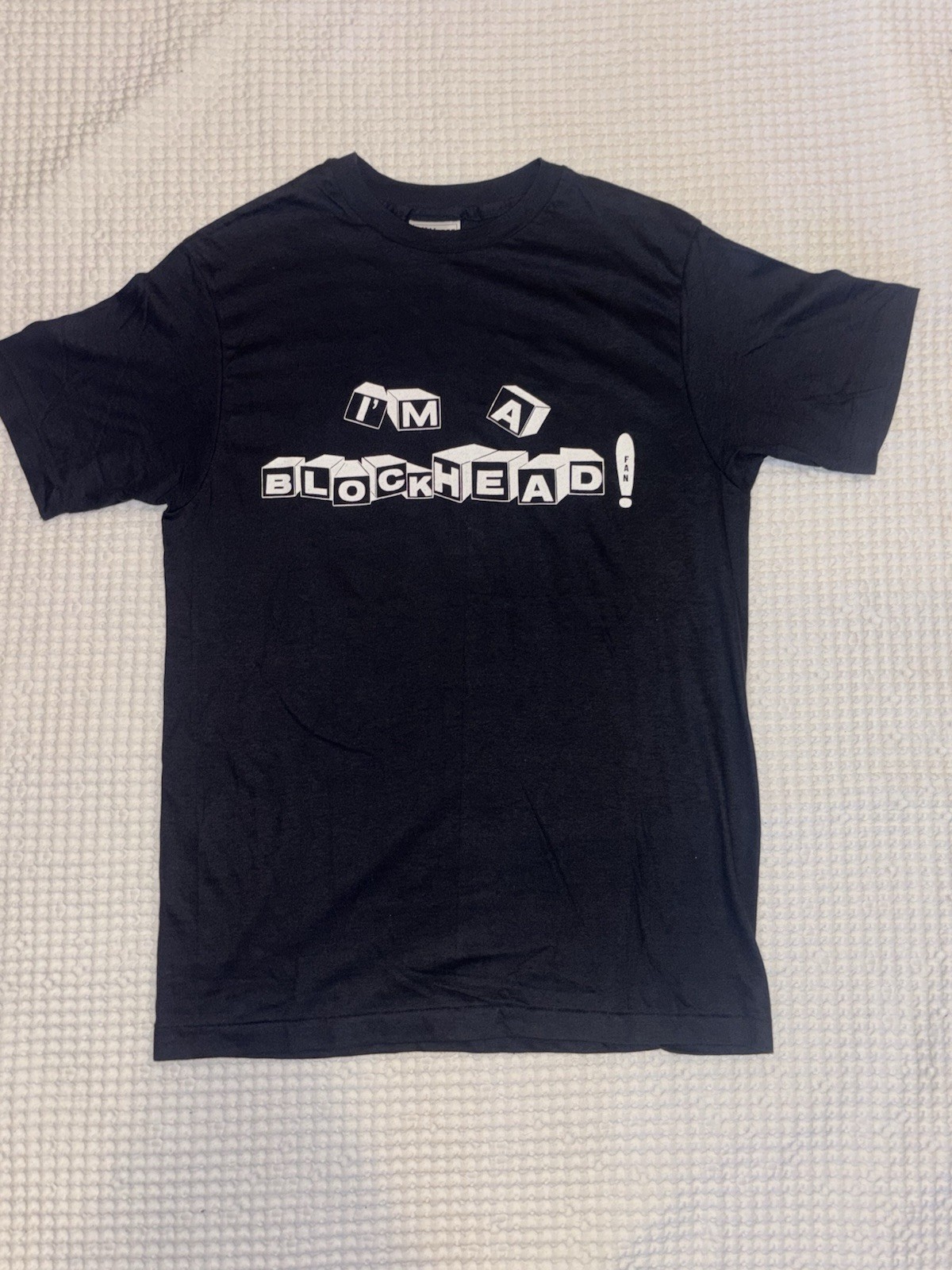 VTG 80s I’m A Blockhead Fan Radio Station T-Shirt Black Single Stitch USA Sz-M