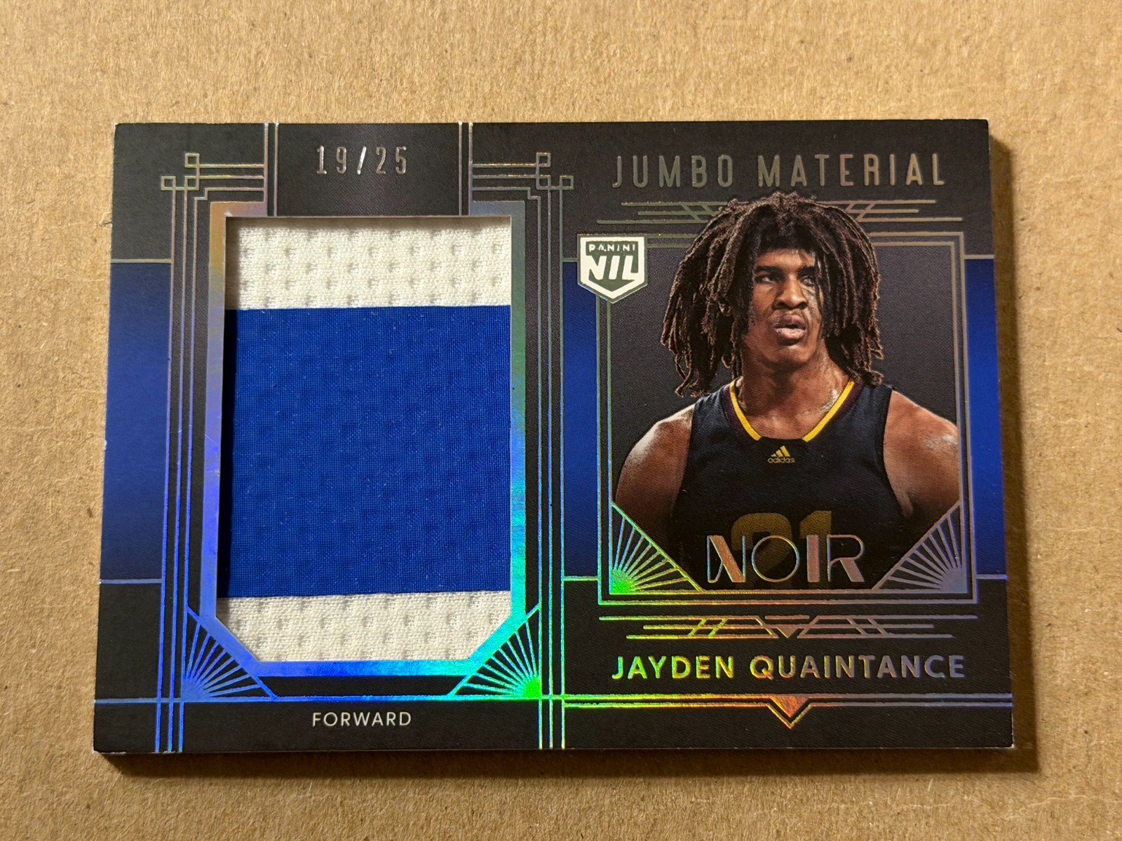 2025-26 Panini Noir Jayden Quaintance Jumbo Material RC Patch /25