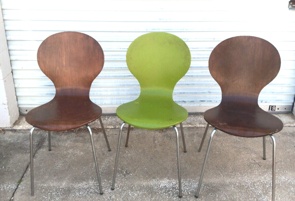 Vtg Arne Jacobsen Chair Atomic MCM Wood & Chrome LOT 1960\'s Pick Up Orlando FL Vtg Arne Jacobsen Chair Atomic MCM Wood & Chrome LOT 1960\'s Pick Up Orlando FL