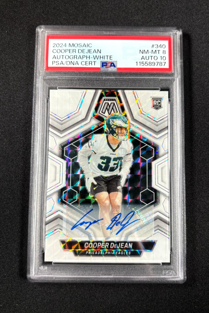 2024 Panini Mosaic Cooper DeJean #340 Mosaic White Prizm Auto SSP /25 Eagles