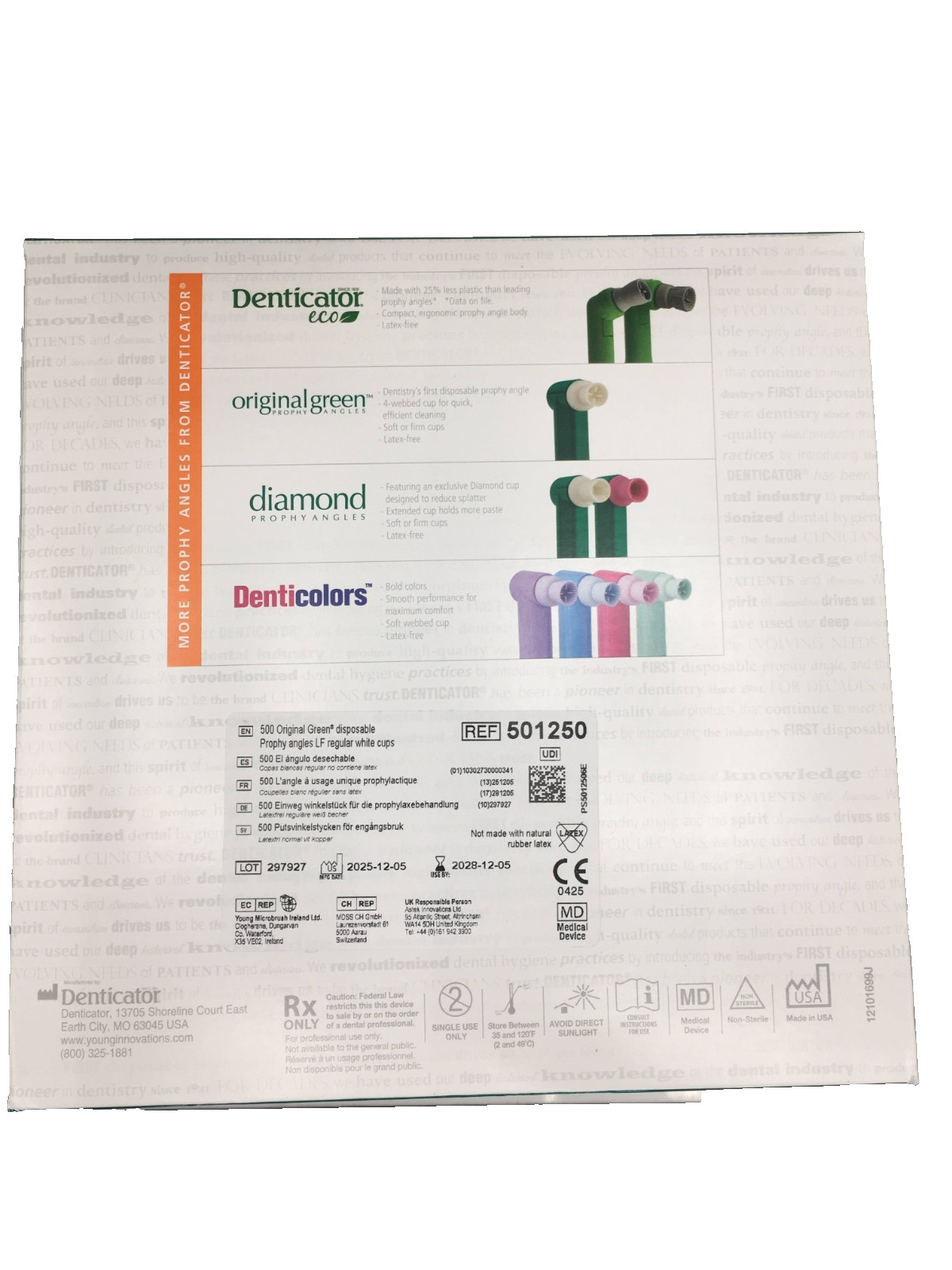 Denticator Original Green Disposable Prophy Regular Cup, White, 500/Pk, 501250 Denticator Original Green Disposable Prophy Regular Cup, White, 500/Pk, 501250