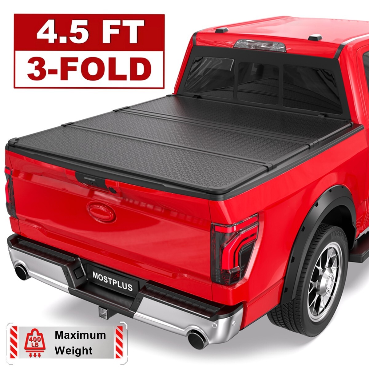 4.5FT/4.6FT Tri-Fold Hard Solid Bed Tonneau Cover For 2022-2026 Ford Maverick