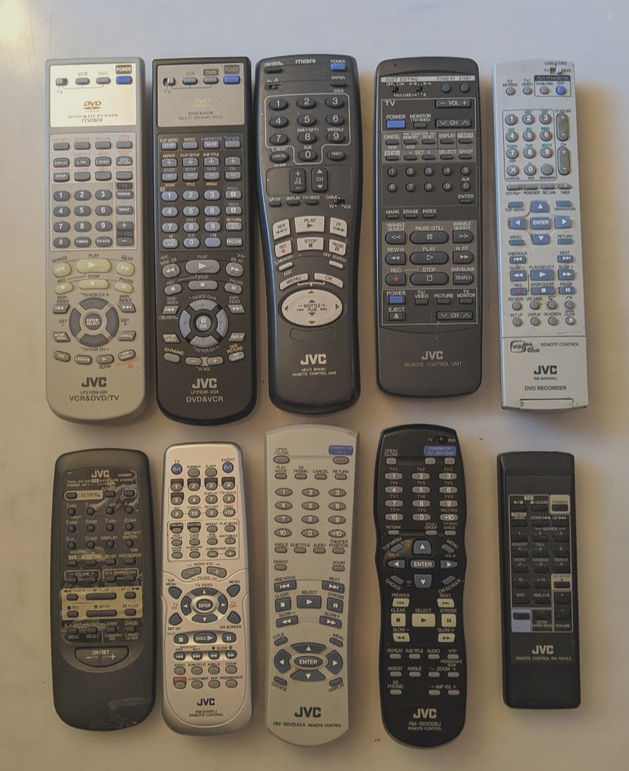 Genuine JVC Remote Controls for TV, VIDEO, AUDIO. Assorted. Tested-OK. USA Sale. Genuine JVC Remote Controls for TV, VIDEO, AUDIO. Assorted. Tested-OK. USA Sale.