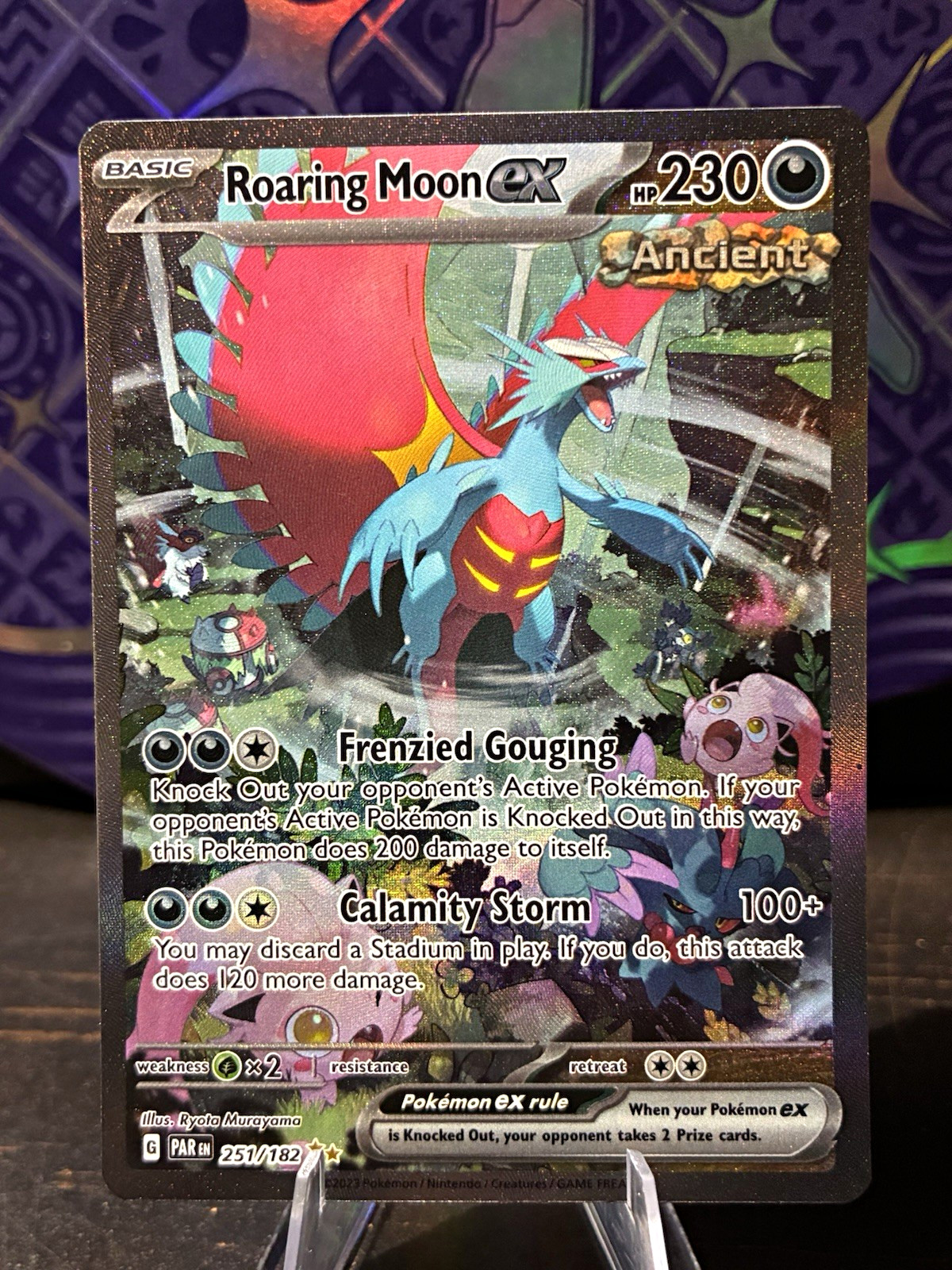 Pokémon  Roaring Moon ex 251/182 SV04 Paradox Rift EN Holo 2023 