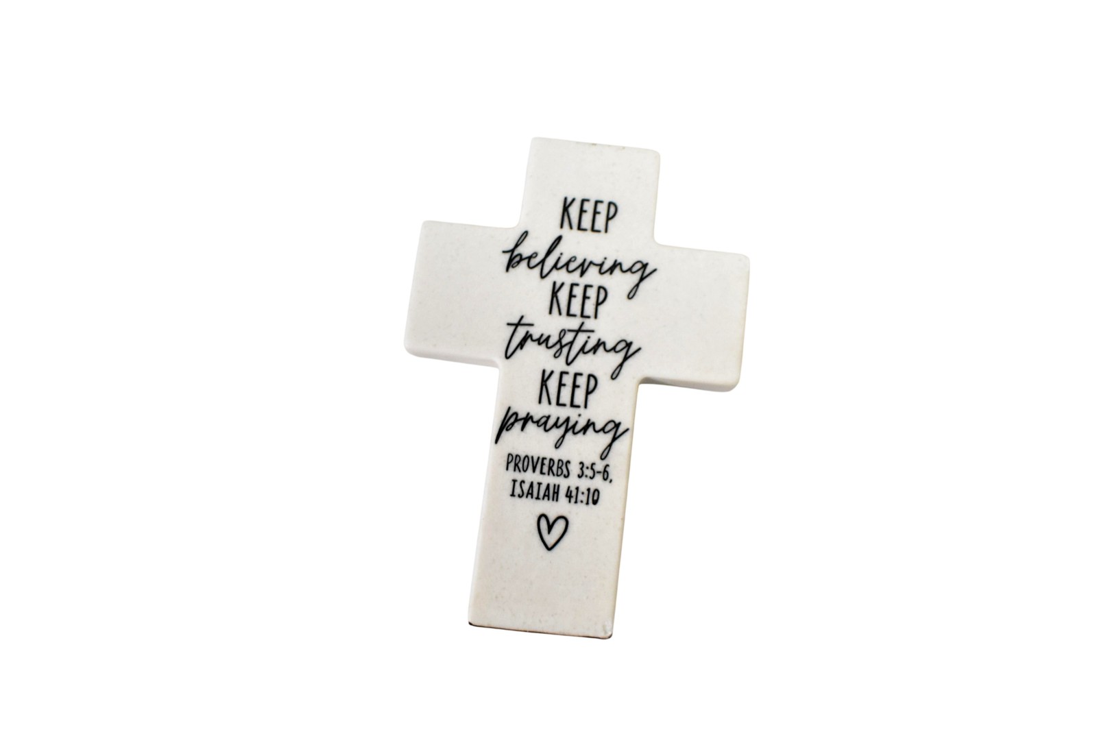 Lighthouse Christian Products Tabletop Cross Keep Believing Trusting White Cross