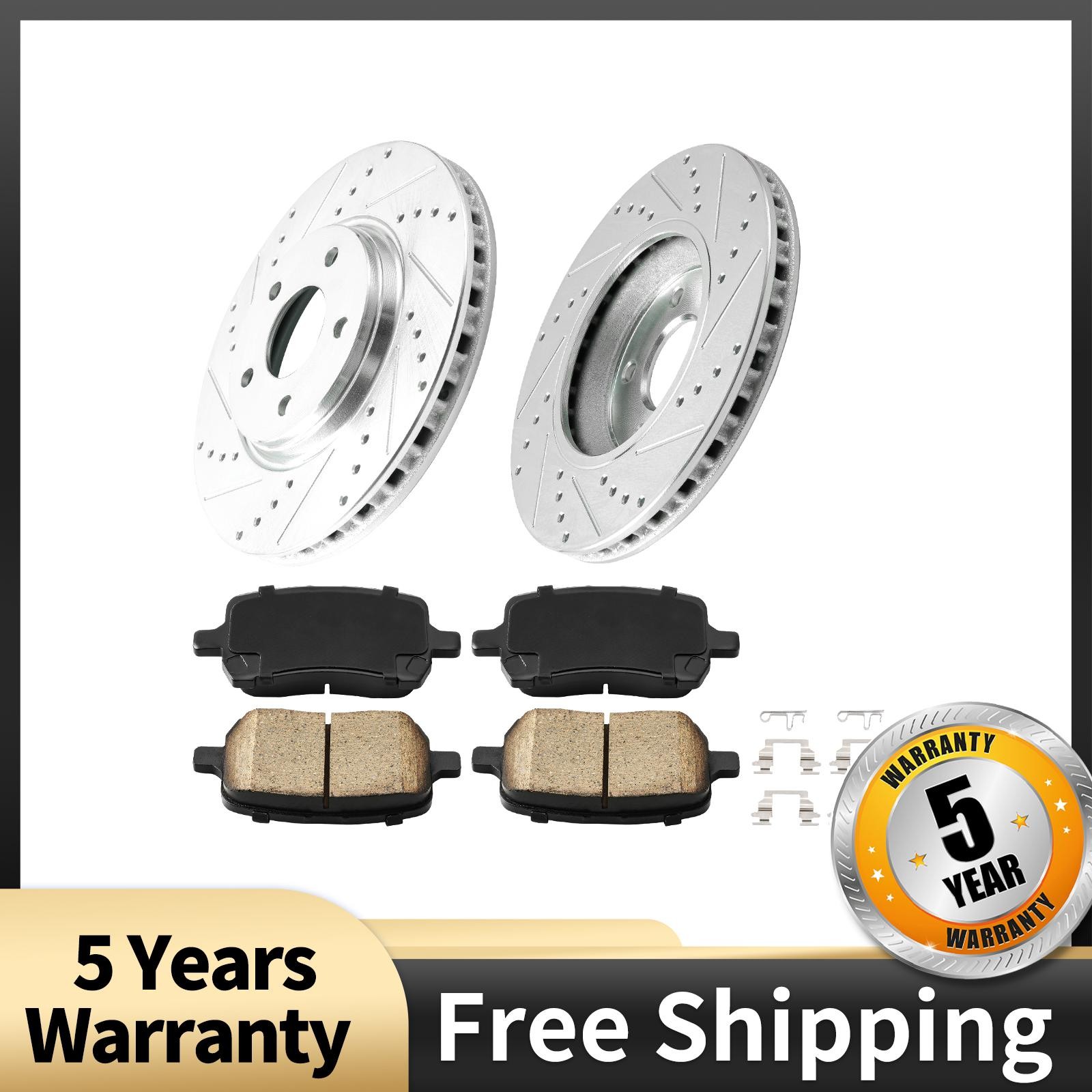 11.66’’ 296mm Front Vented Drilled Rotors Pads Kit For Chevy Malibu Pontiac G6