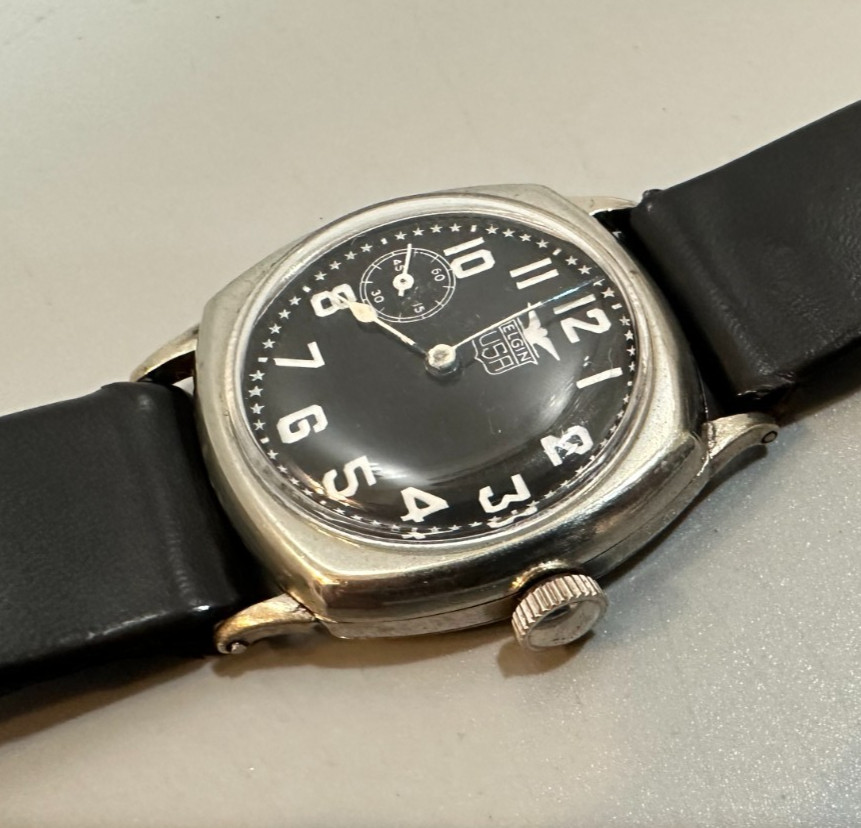 WW1 Military-Air Force Elgin men's wristwatch 1920s Serviced WW1 Military-Air Force Elgin men's wristwatch 1920s Serviced