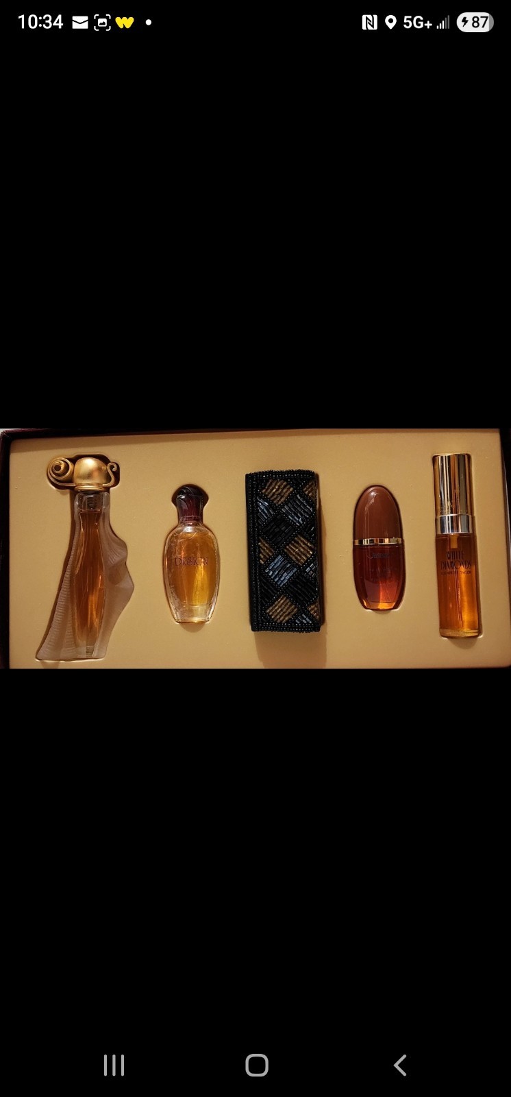 Rare Vintage Perfume Set Women's Givenchy, Obsession, Design, White Diamonds