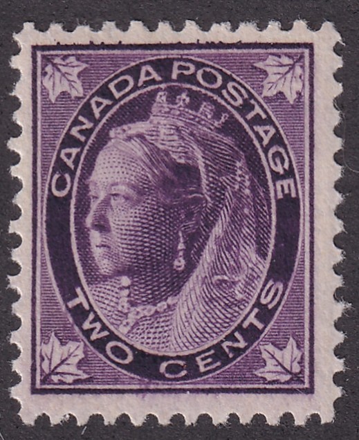 MATT\'S STAMPS CANADA SCOTT #68 QUEEN VICTORIA 2-CENT 1897-98 ISSUE, MH CV$50