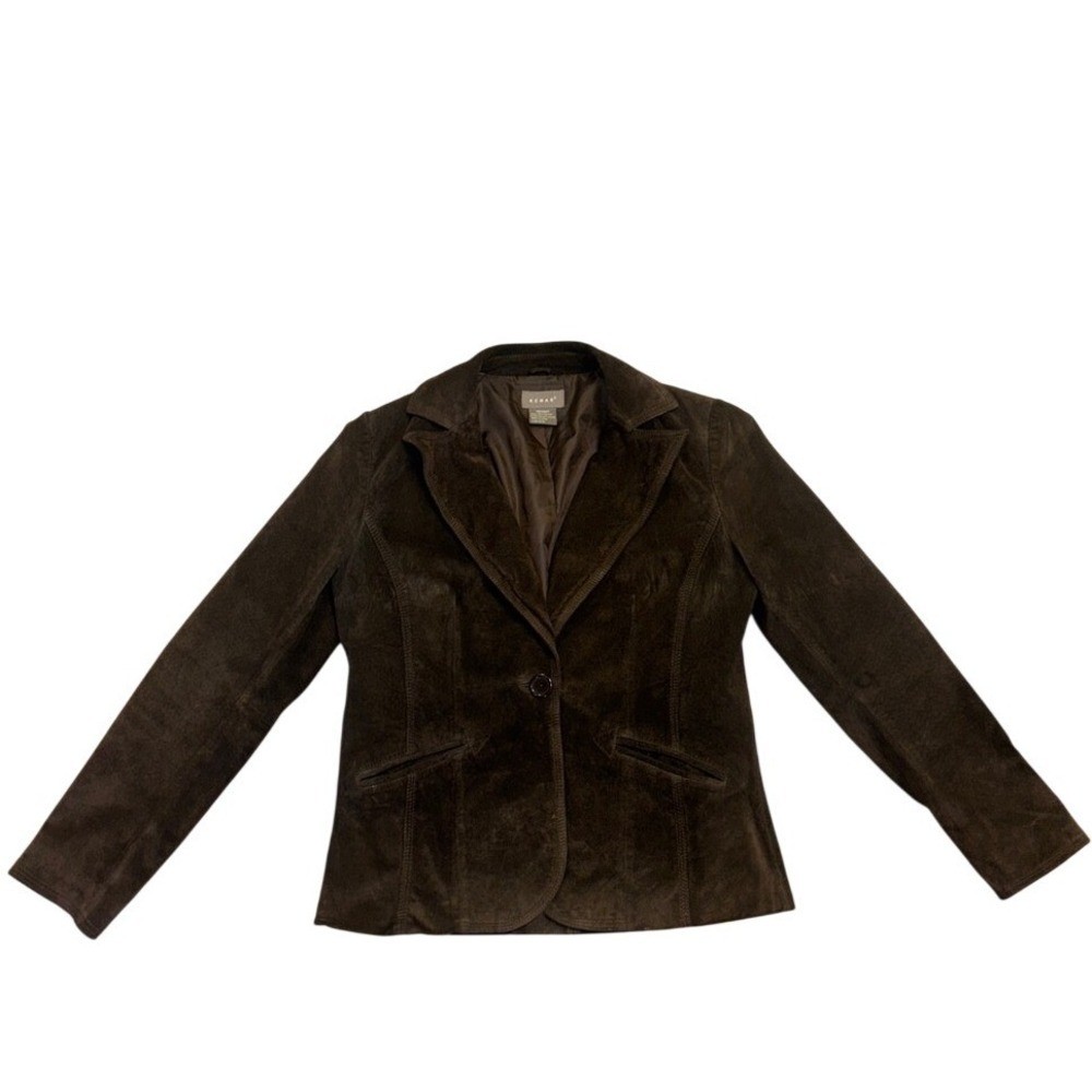 Kenar Dark Brown Women\'s Suede Blazer Western country fall Sz medium shaping Y2K