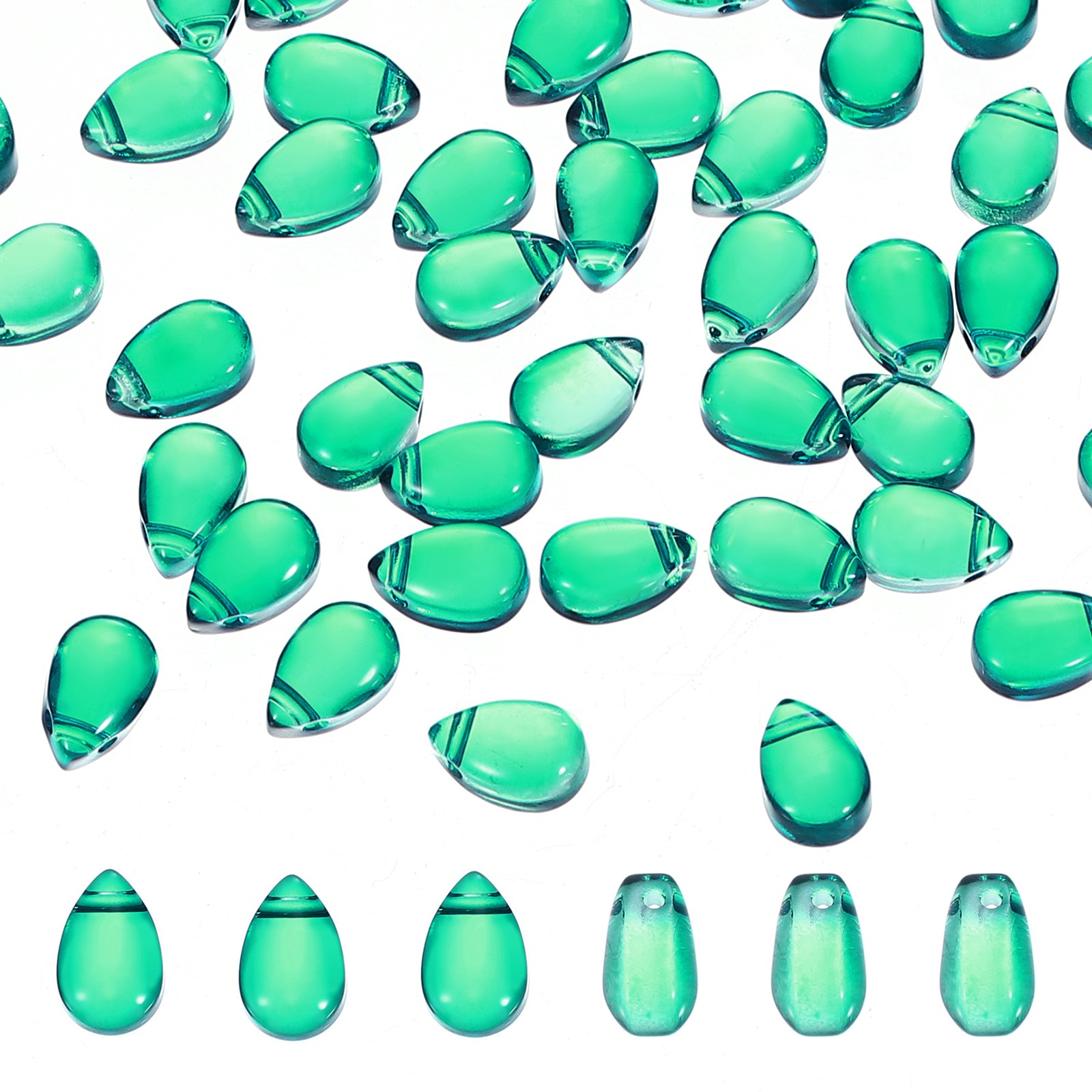 Teardrop Czech Glass Beads, 100 Pcs Bohemia Beads, Light Green, 6x9mm Teardrop Czech Glass Beads, 100 Pcs Bohemia Beads, Light Green, 6x9mm
