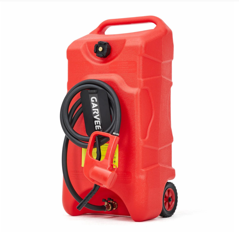 Garvee 16 Gallon Gas Tank, Heavy Duty Fuel Can with Manual Pump, 10FT Hose