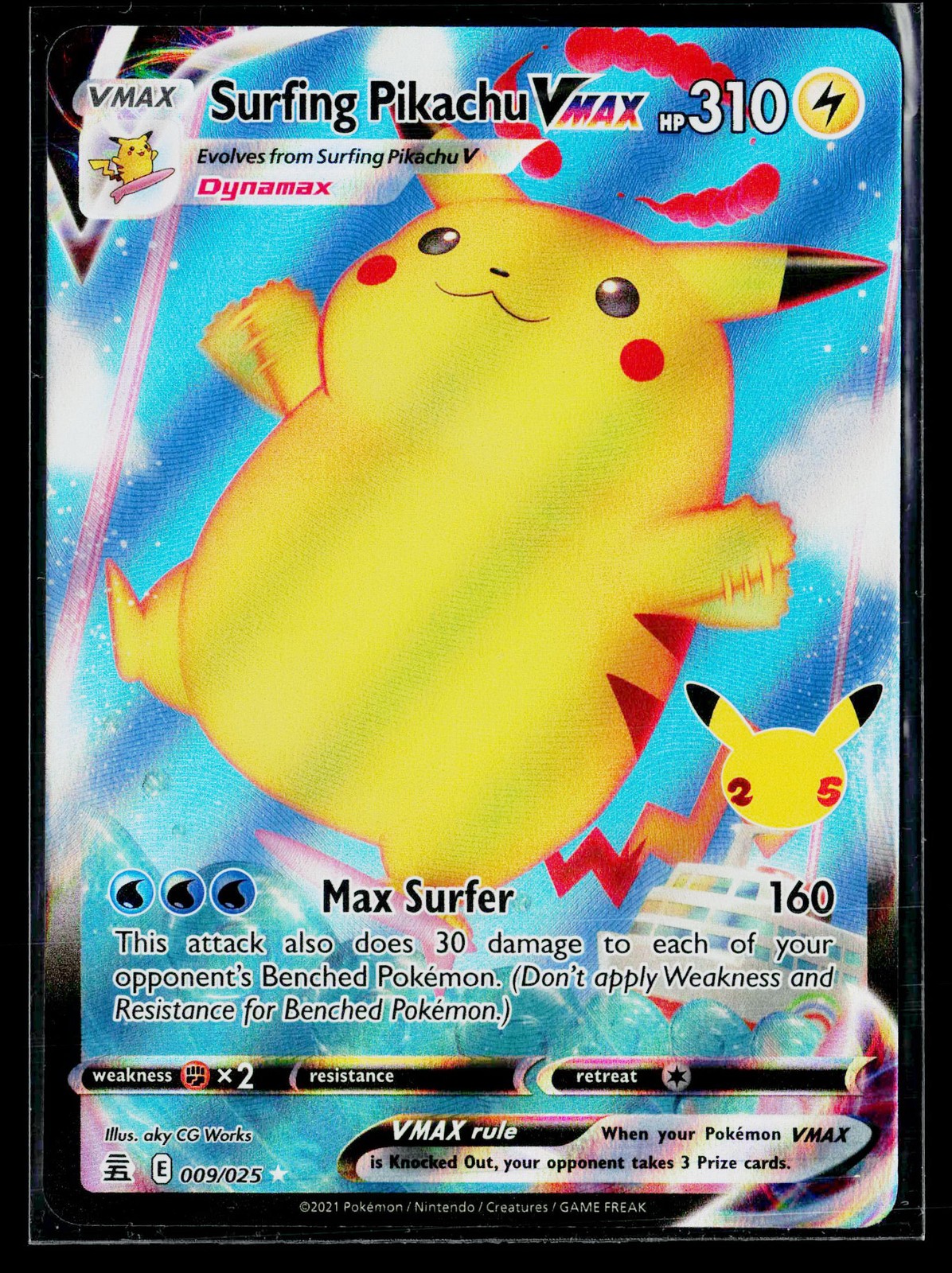 Surfing Pikachu VMAX Holofoil EN [CLB - 009/025] NM