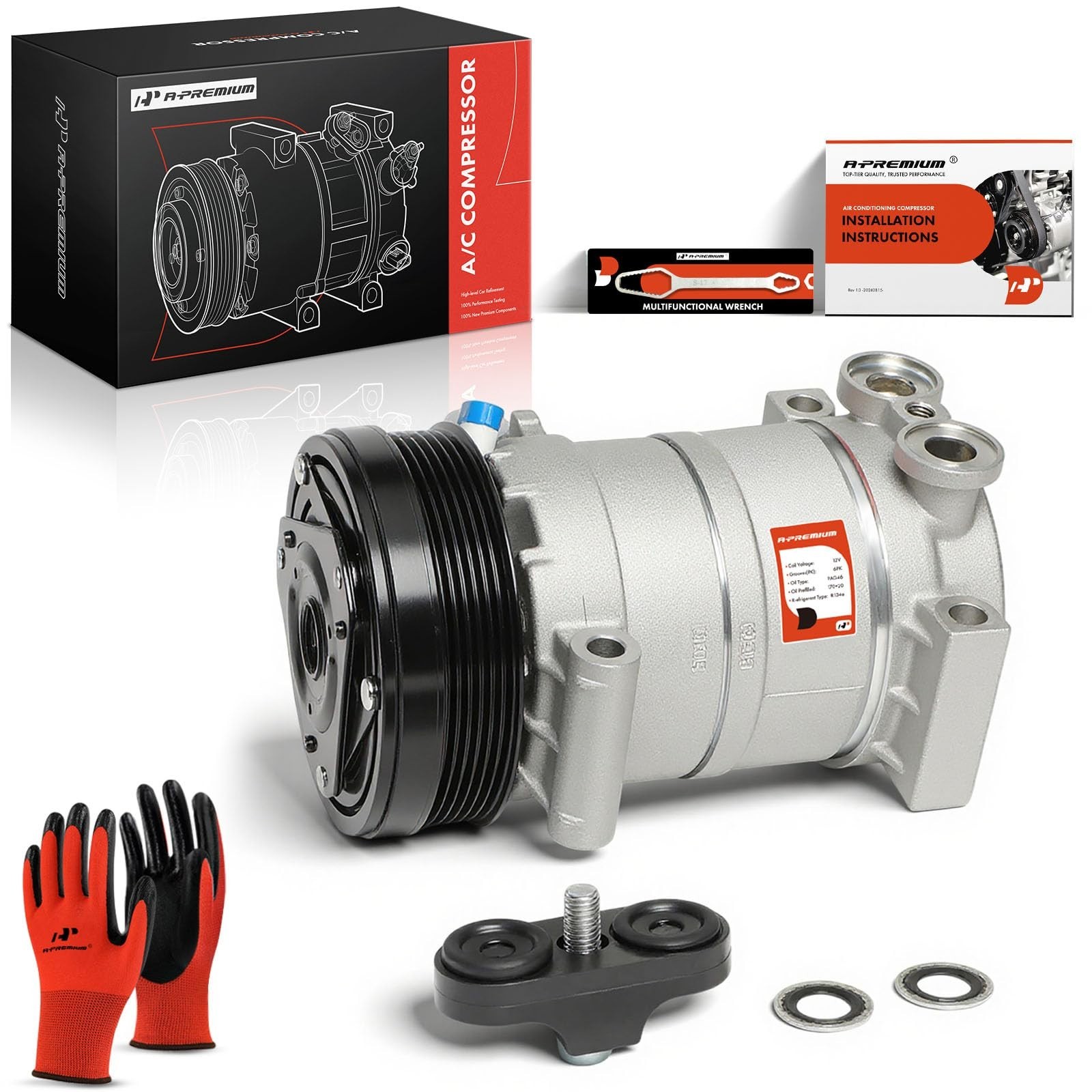A-Premium Air Conditioner AC Compressor with Clutch Compatible with Chevrolet Si A-Premium Air Conditioner AC Compressor with Clutch Compatible with Chevrolet Si