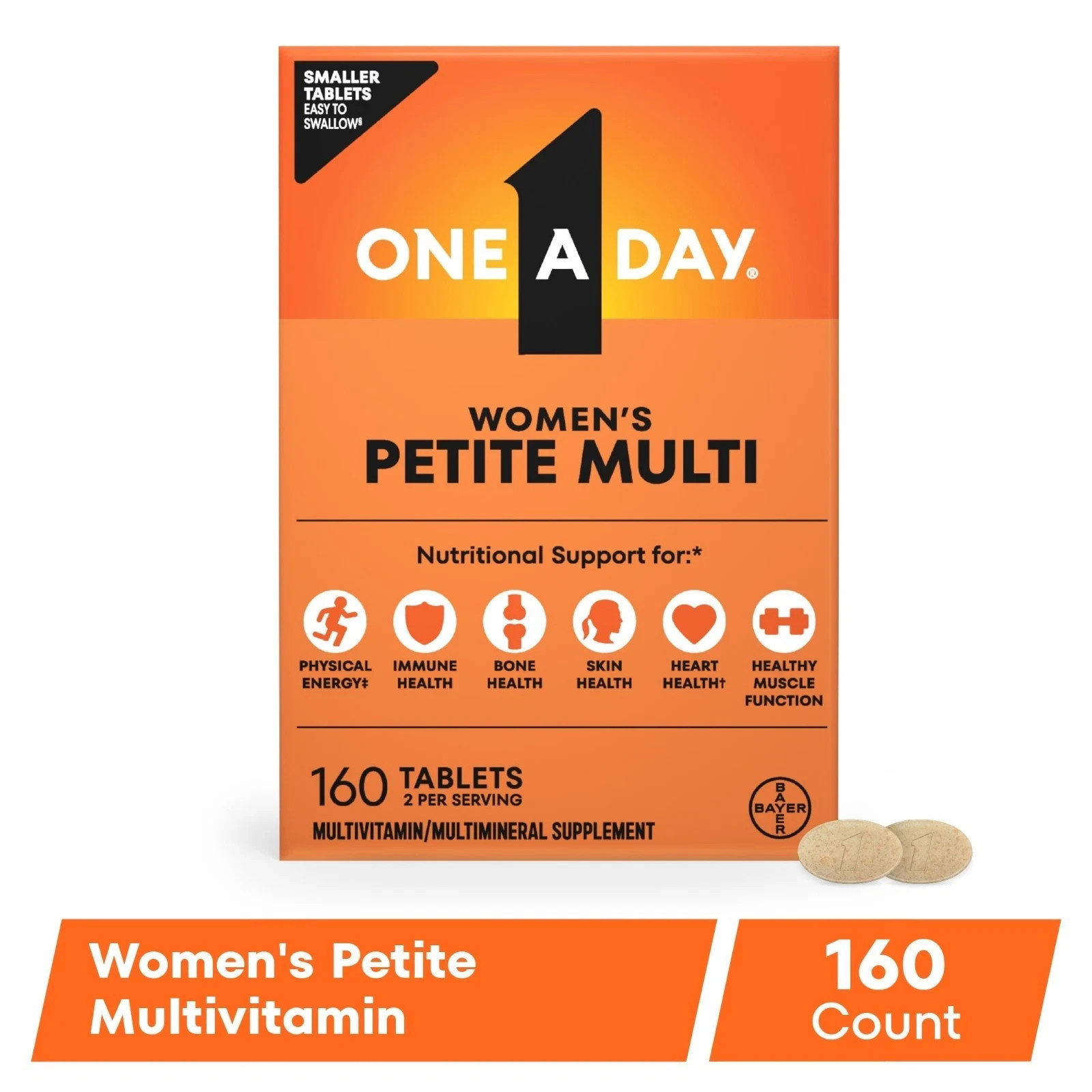 One A Day Women's Petites Tablets, Multivitamins for Women, 160 Ct
