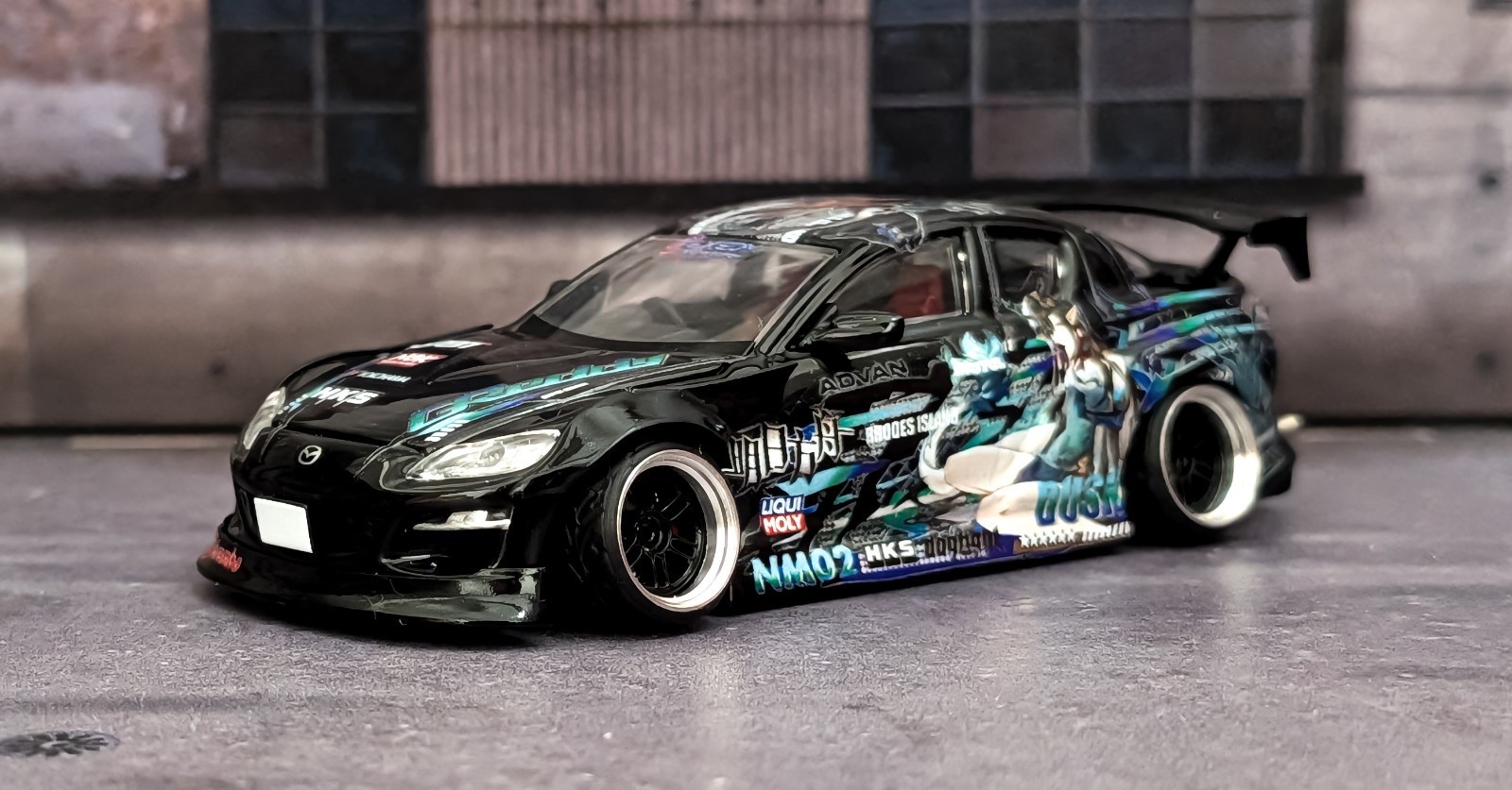 Custom 1/64 Tomica Limited Vintage Mazda RX-8 Itasha Widebody Lowered Model Car