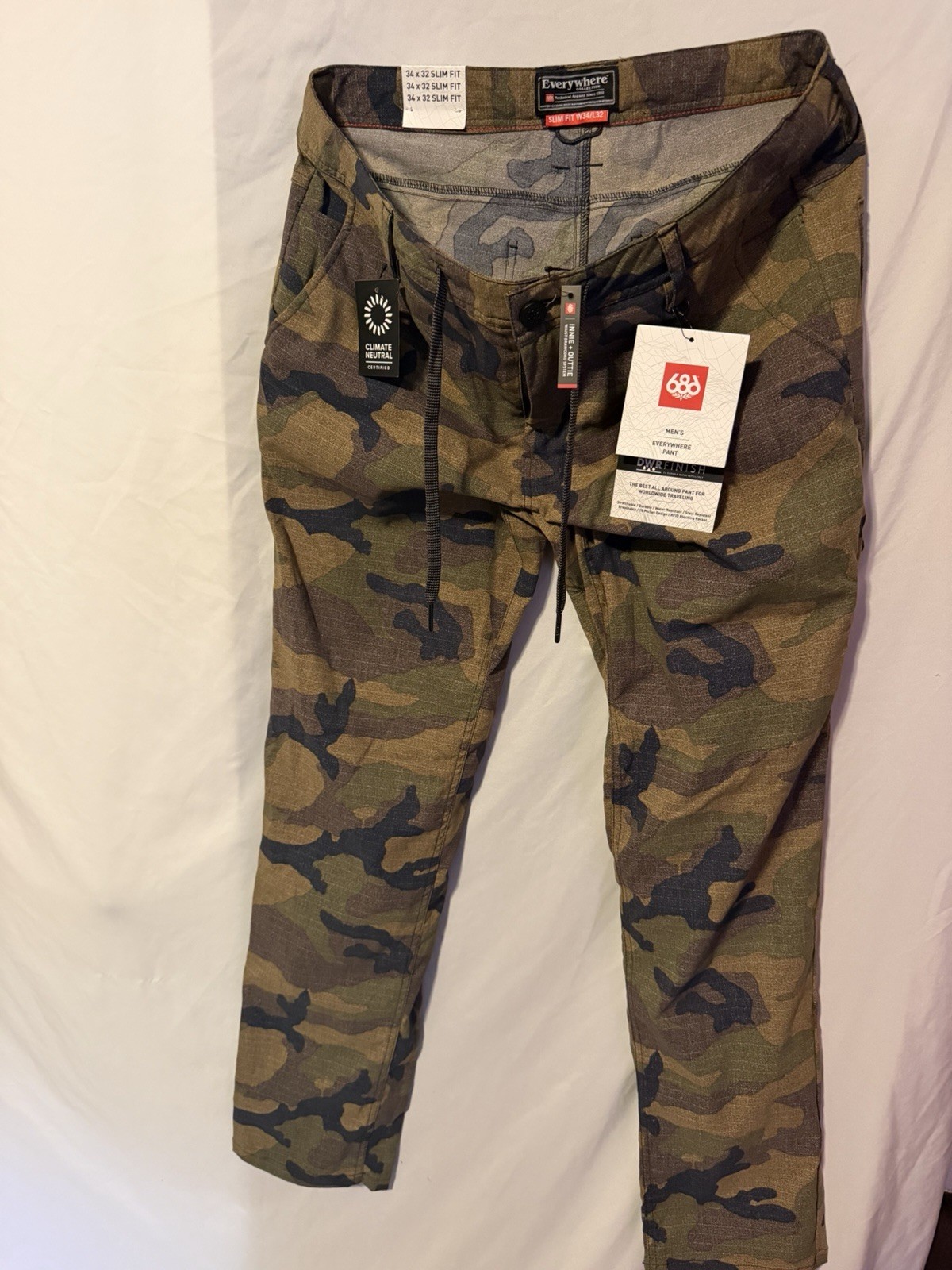 686 Everywhere Pant Men’s 34x32 Camo Ripstop Slim Tapered Stretch Pants 686 Everywhere Pant Men’s 34x32 Camo Ripstop Slim Tapered Stretch Pants