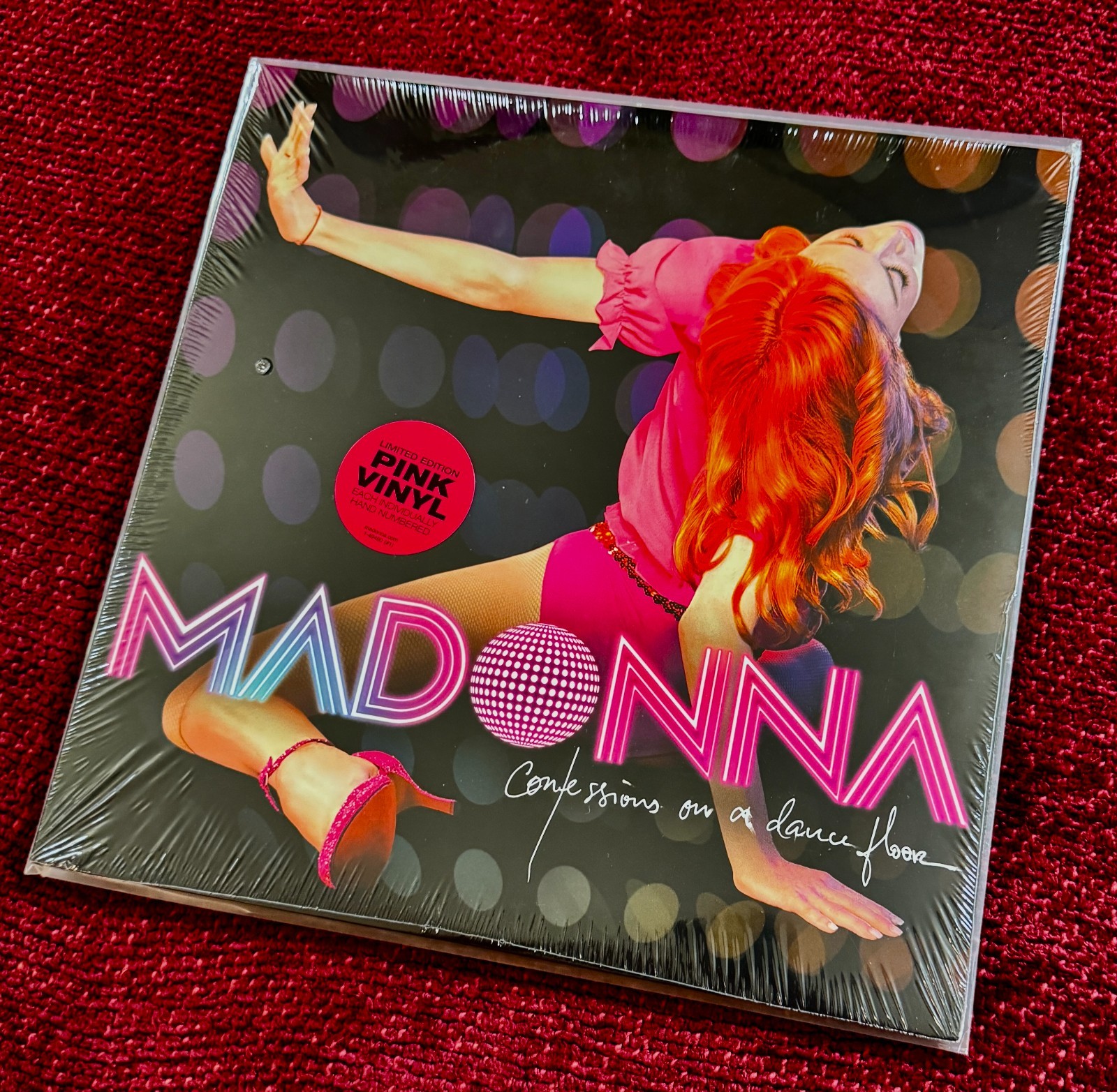 MADONNA CONFESSIONS RECORD SEALED PINK VINYL HAND #'D US 1ST EDITION PROMO MINT