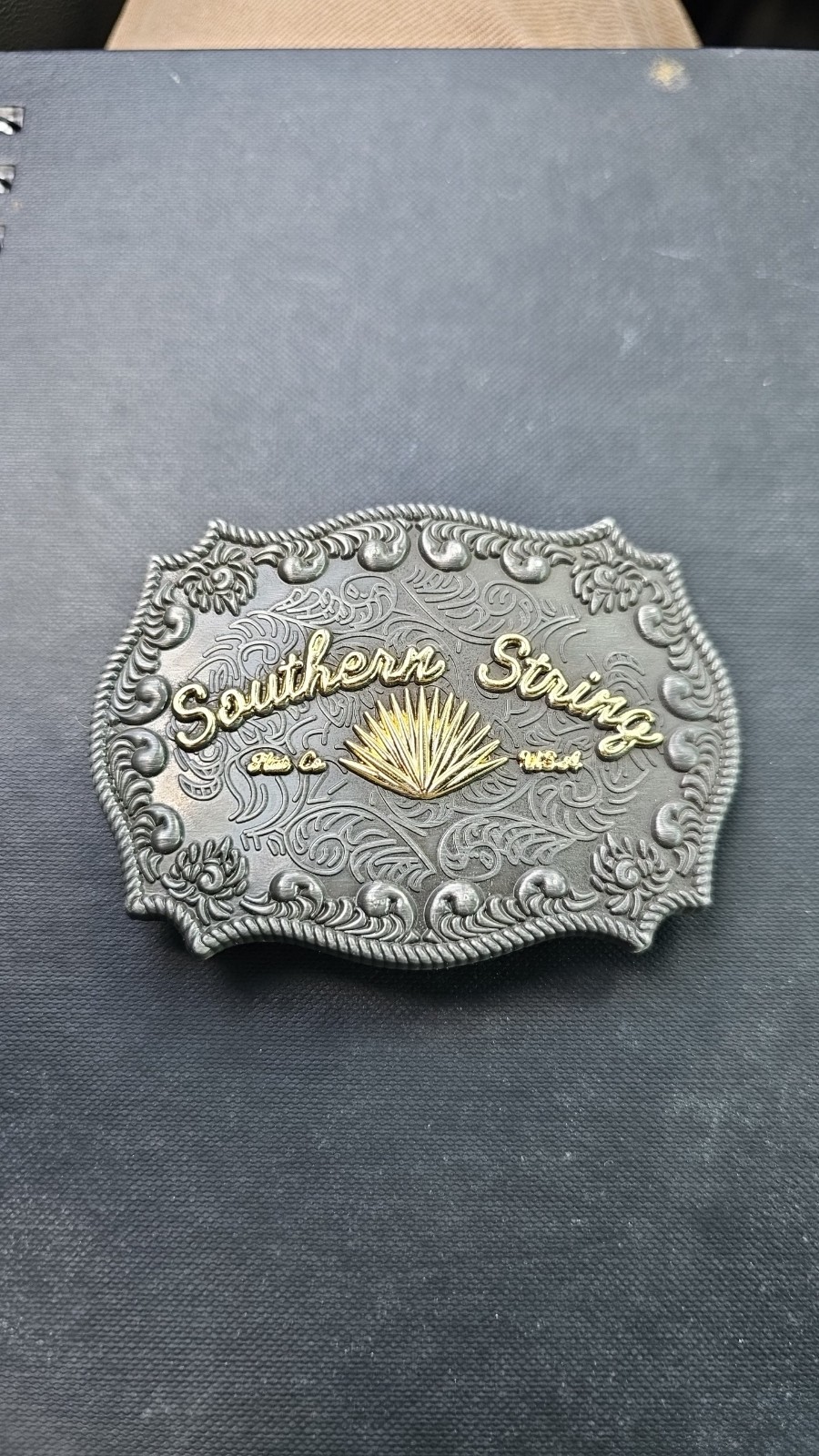 Southern String Hat Co Belt Buckle New Silver Gold Rare
