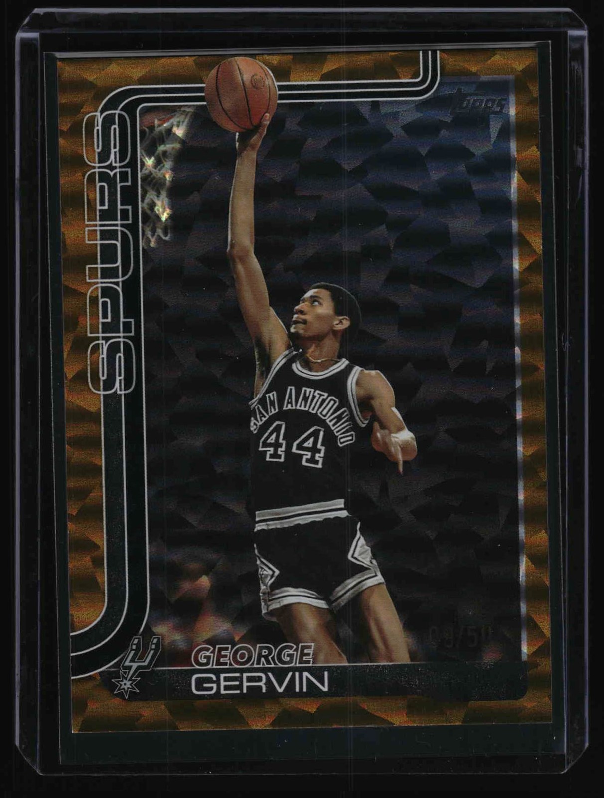 2025-26 Topps #265 George Gervin Crackleboard Gold #/50 2025-26 Topps #265 George Gervin Crackleboard Gold #/50