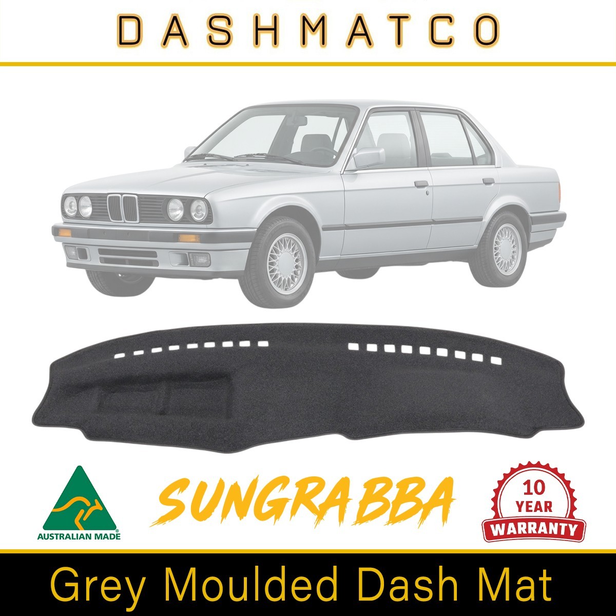 Sungrabba Grey Dashmat Fits BMW 3 Series 318i, 320i, 323i E30 1983 - 1993