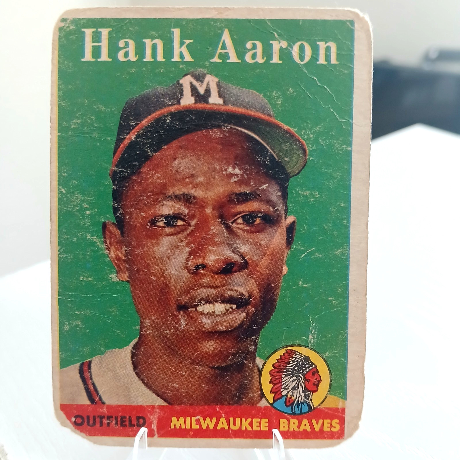 Hank Aaron 1958 Topps #30 Player Name in White Hank Aaron 1958 Topps #30 Player Name in White