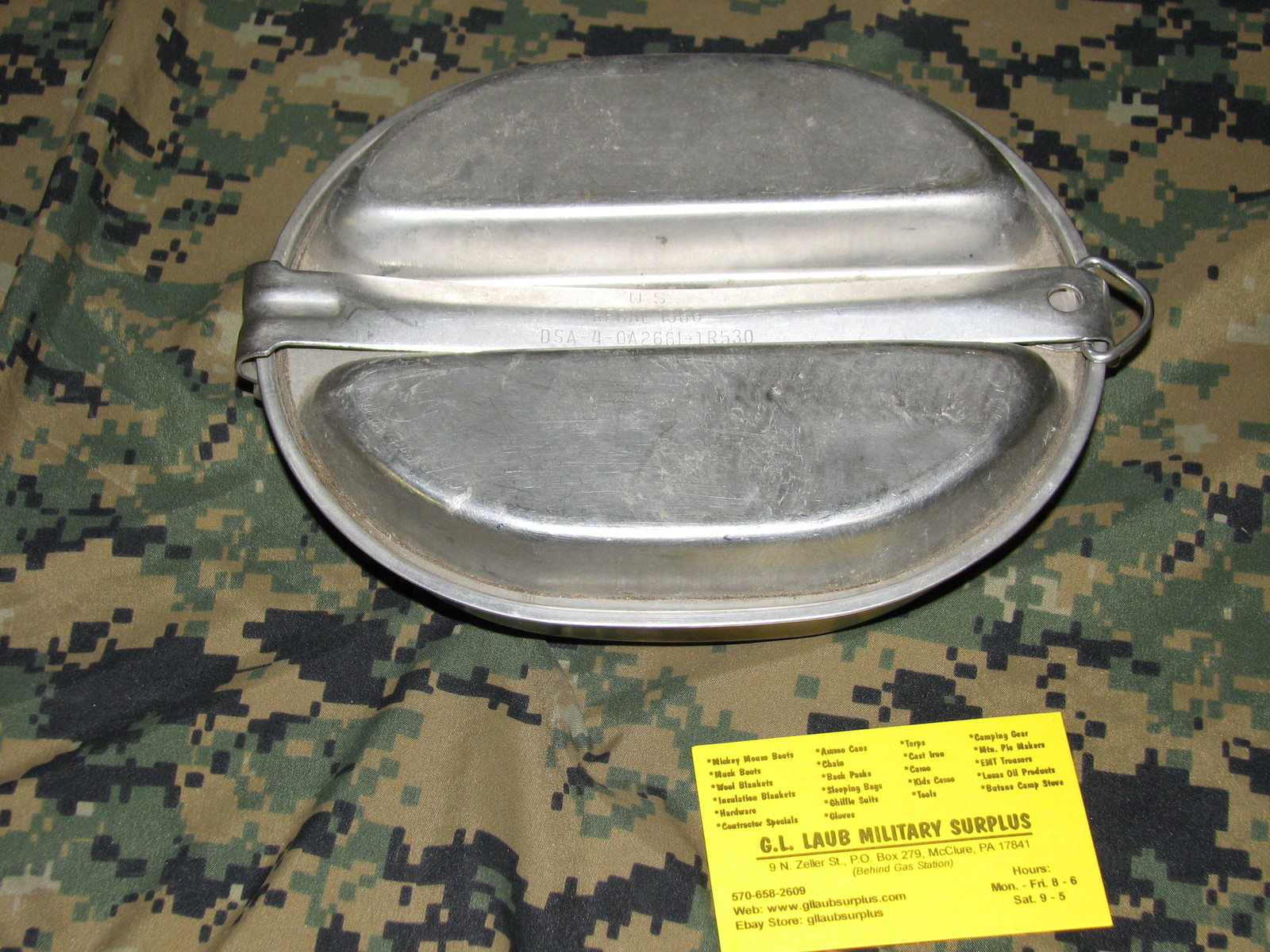*US military mess set pan used genuine kit WWII 43 44 45 dated stainless steel
