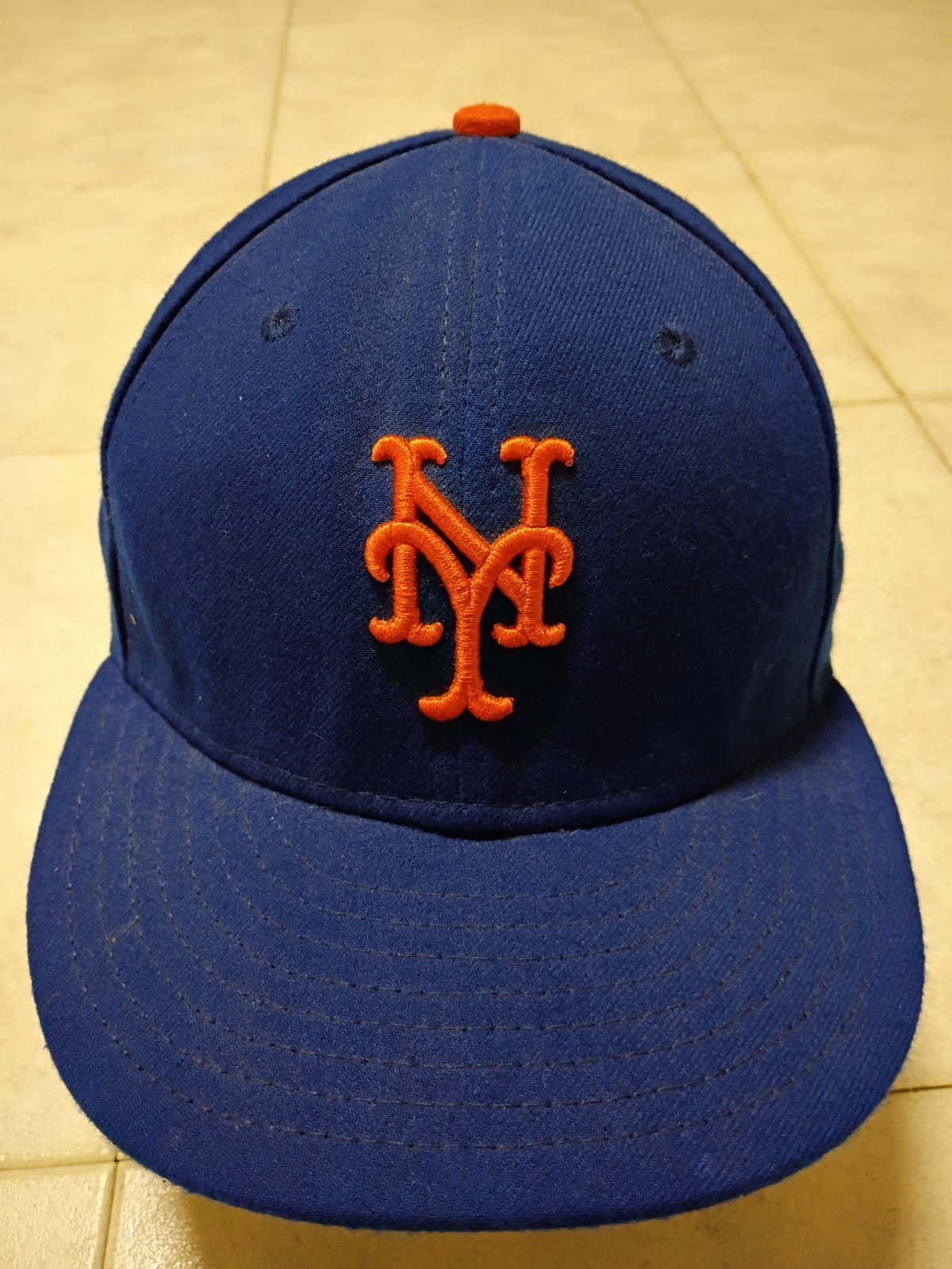 VintGe New Era 59FIFTY New York Mets Fitted Hat Hat 7 1/4 MLB Authentic Blue Y2K
