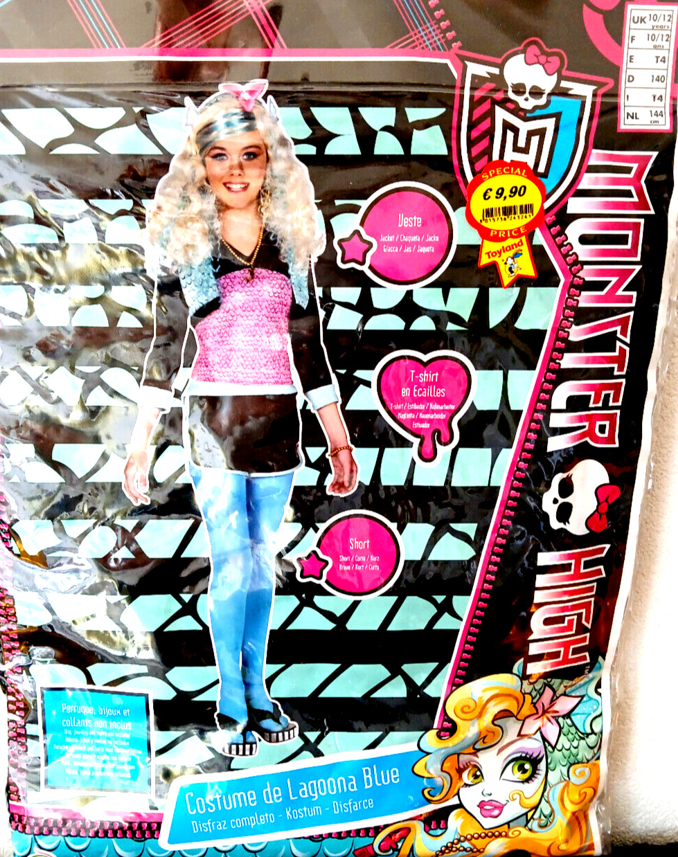 GIRL MONSTER HIGH LAGOONA BLUE CARNIVAL COSTUME 10 12 YEARS HALLOWEEN