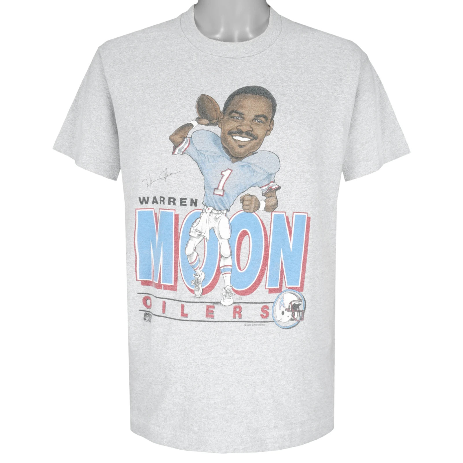 NFL Houston Oilers Warren Moon Caricature T-Shirt VK15204
