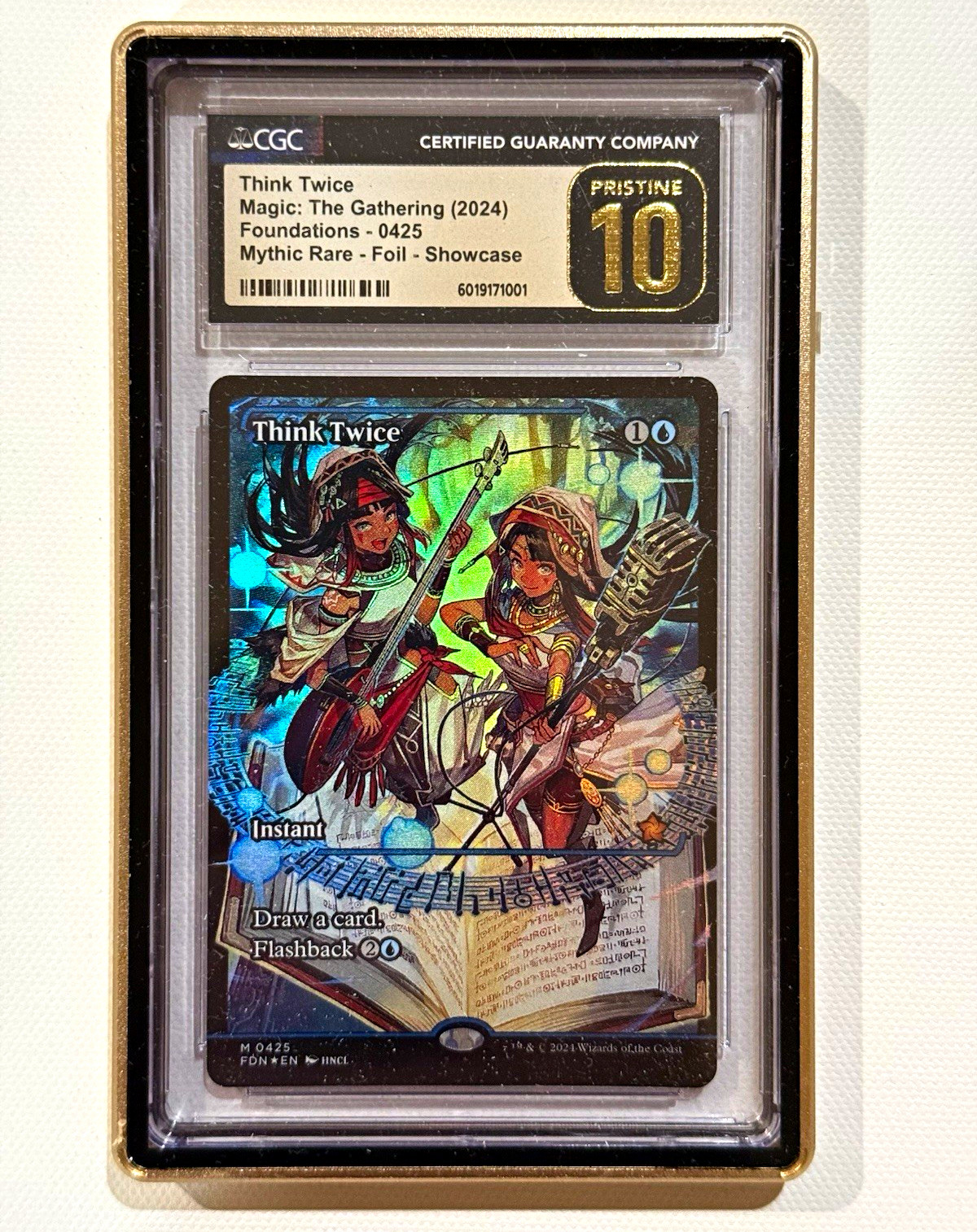 Magic: The Gathering CGC 10 Think Twice 0425 Foundations Mythic Foil Showcase Magic: The Gathering CGC 10 Think Twice 0425 Foundations Mythic Foil Showcase
