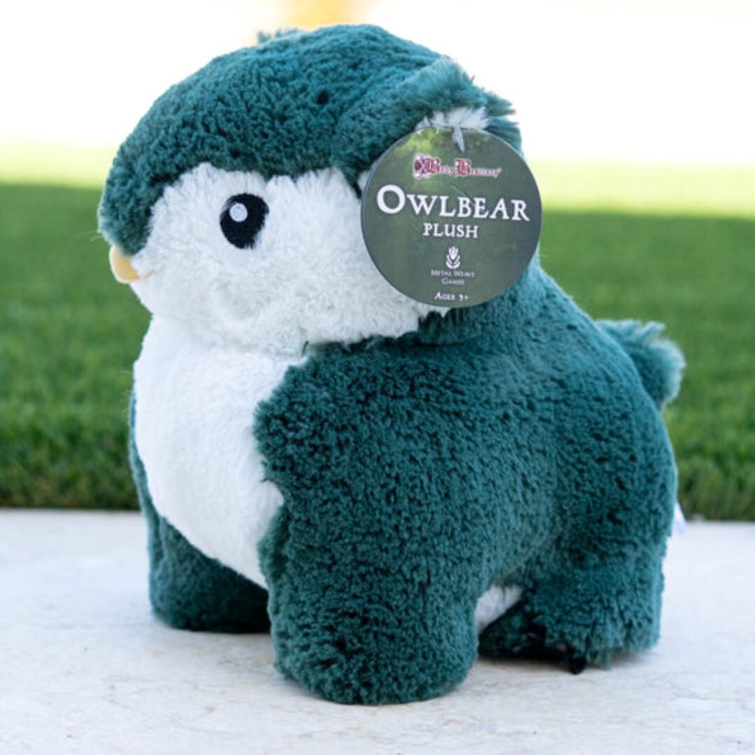 Luxury Owlbear Plush - Mythical Creature Stuffed Animal - Mossy Green