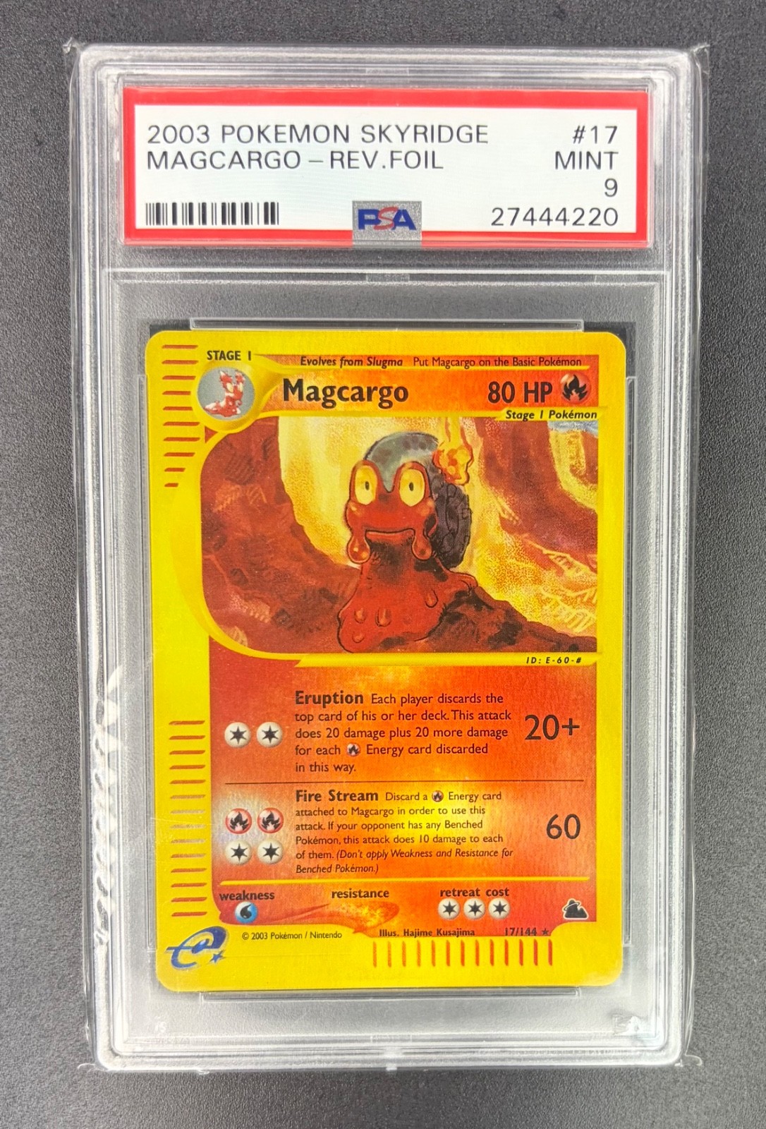 2003 Pokemon Skyridge Magcargo #17 Reverse Holo PSA 9 Low Pop